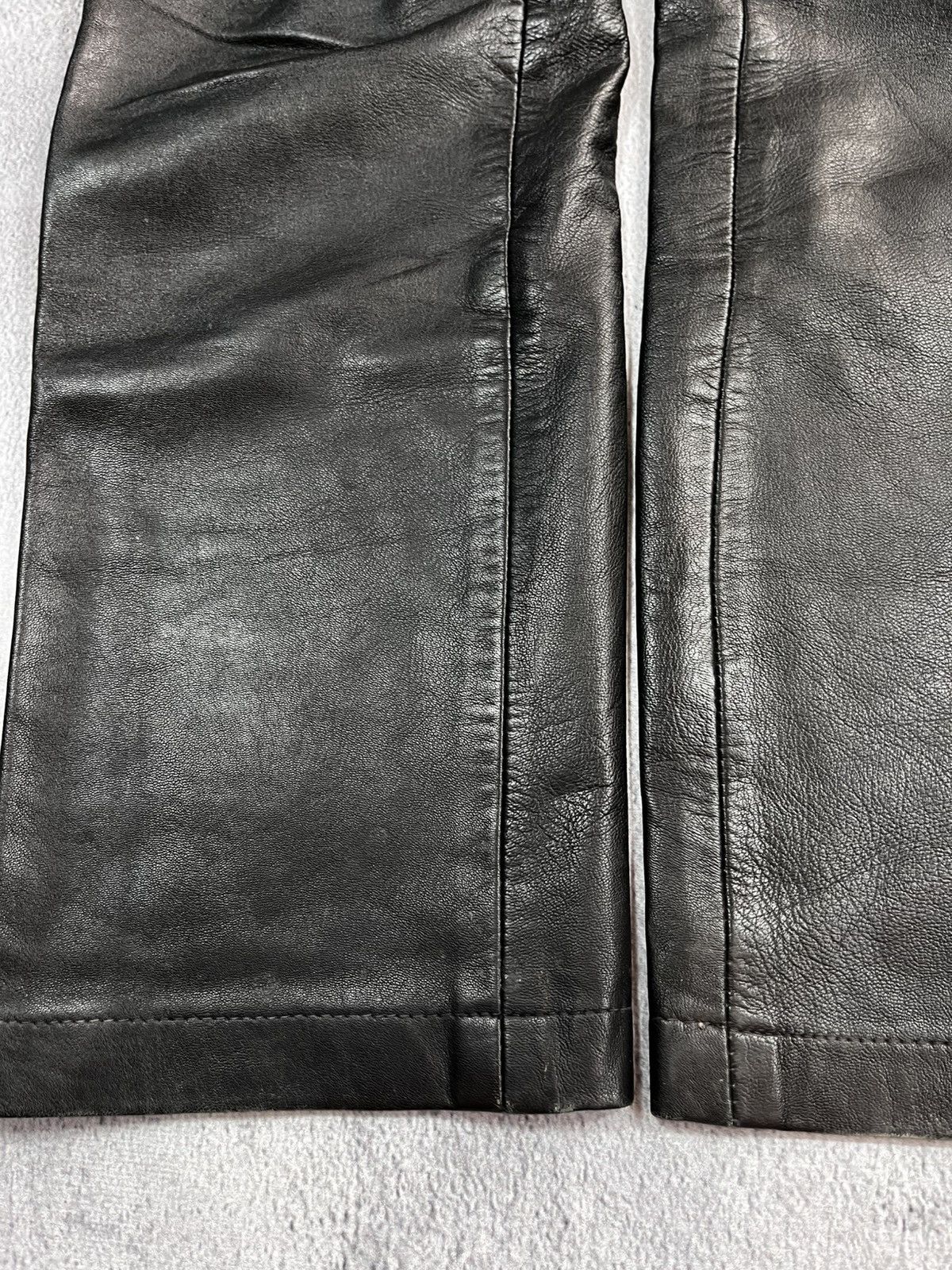 Genuine Leather × Leather × Vintage Vintage Y2K leather biker unisex pants avant garde opium Size US 30 / EU 46 - 4 Thumbnail