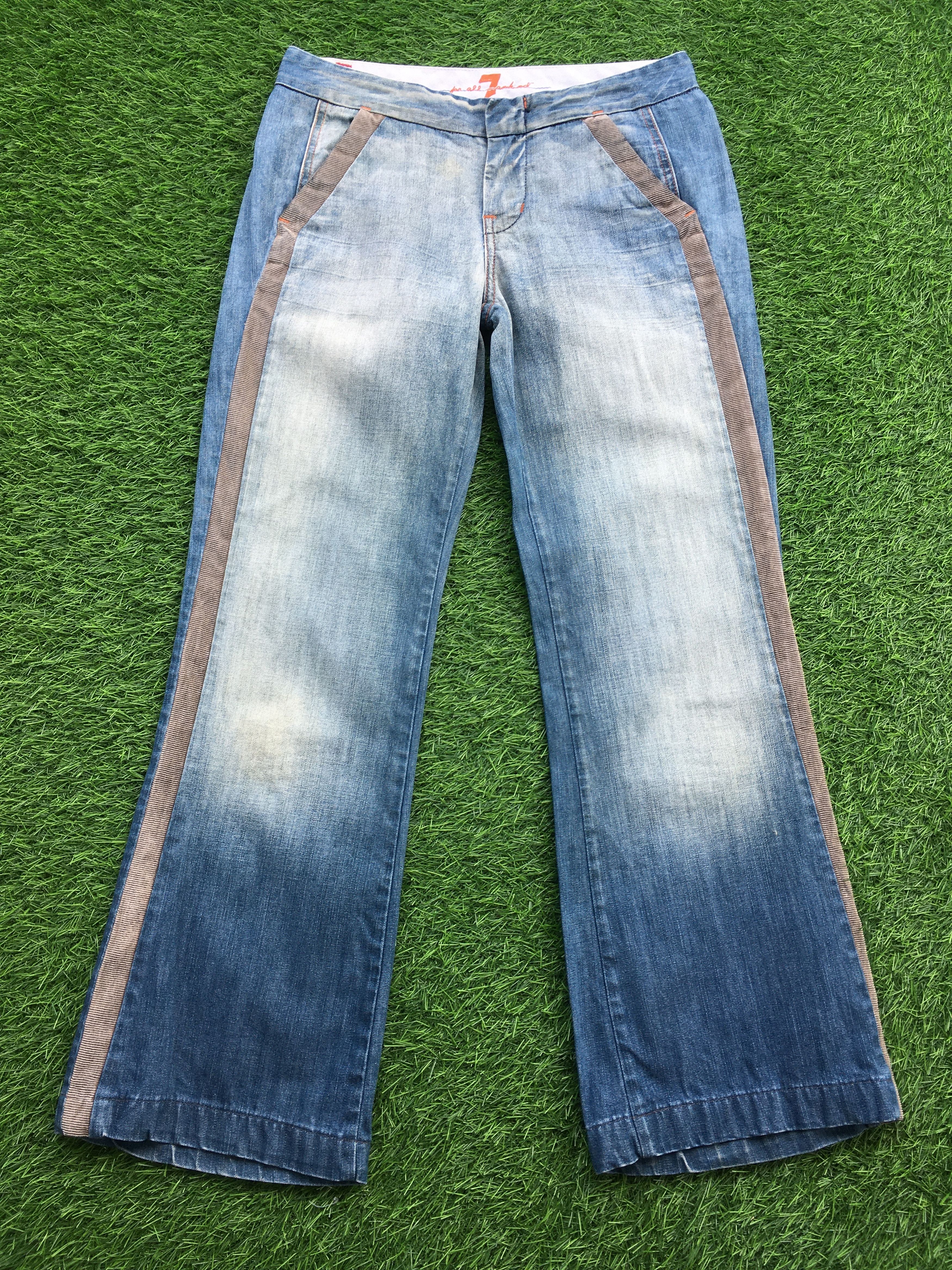 7 For All Mankind × Designer Low Rise Flare Denim Pants D-948 Size 26" / US 2 / IT 38 - 1 Thumbnail