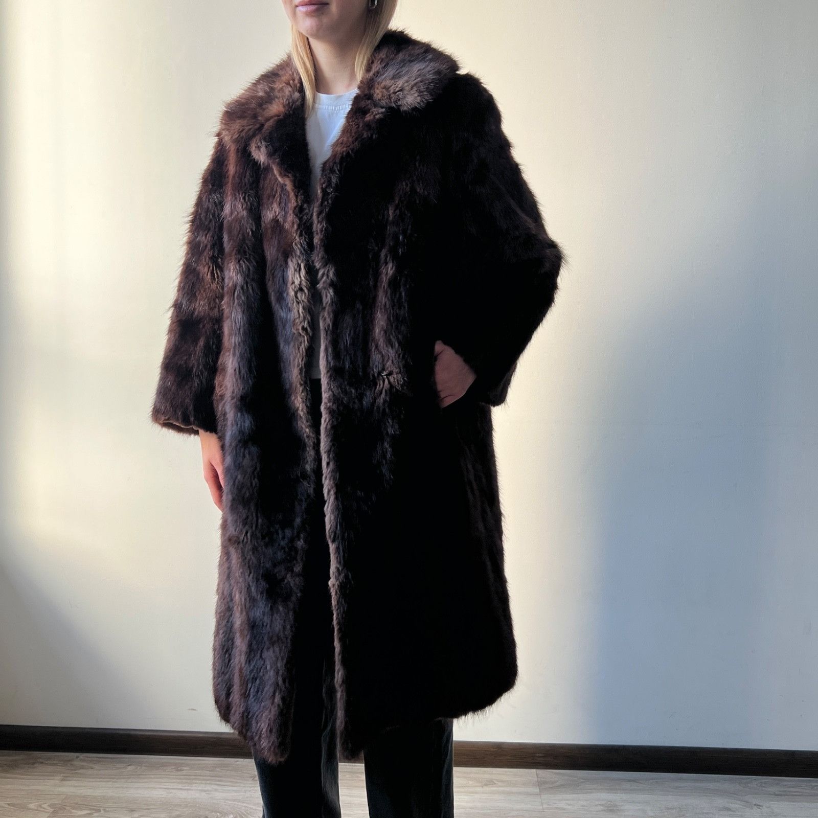 Vintage Vintage Real Fur 60s 70s Long Coat 9906AC Size L / US 10 / IT 46 - 1 Thumbnail
