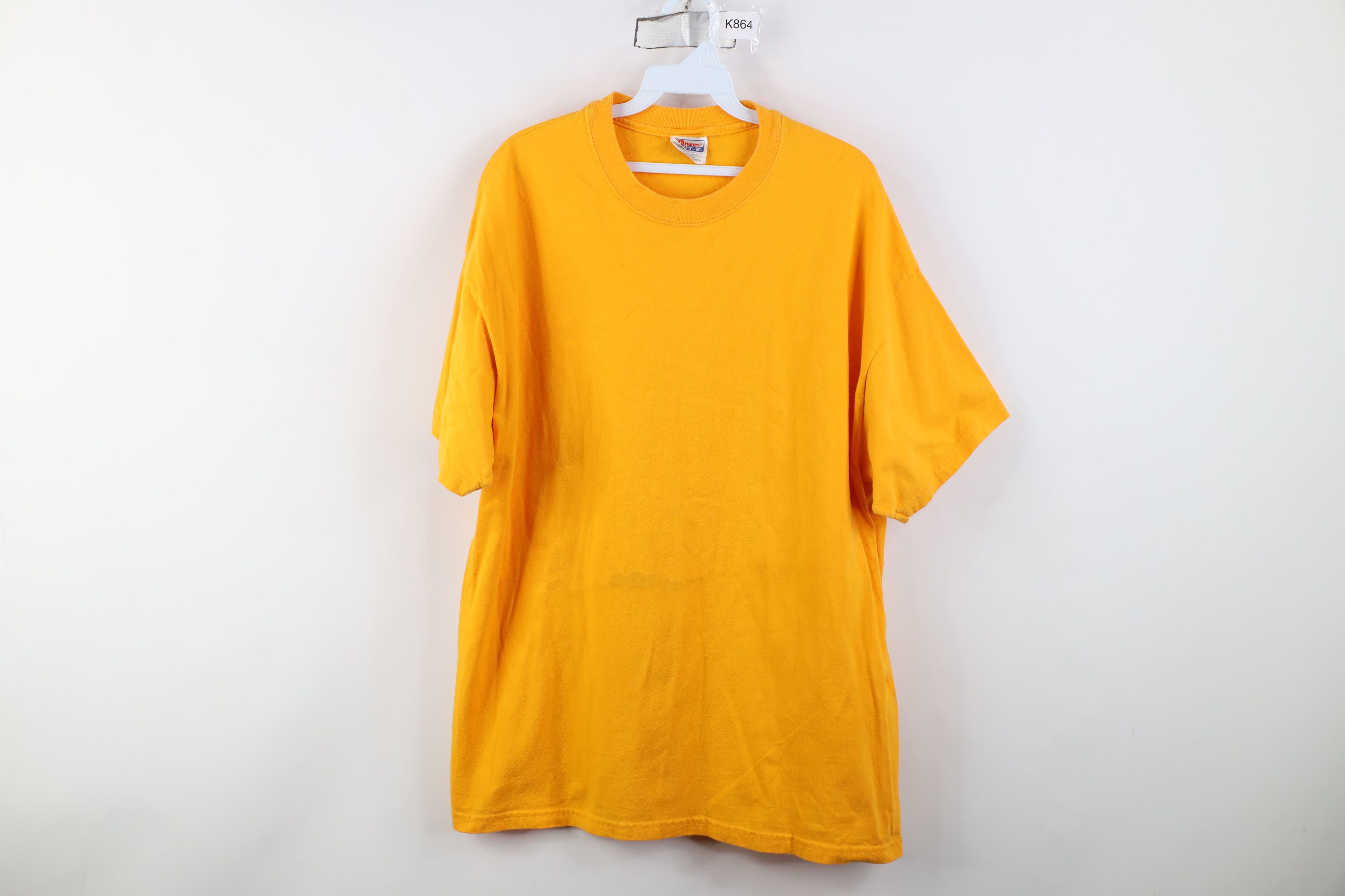 Hanes Vintage 90s Hanes Beefy Blank Heavy Cotton T-Shirt Yellow Size US XL / EU 56 / 4 - 1 Thumbnail