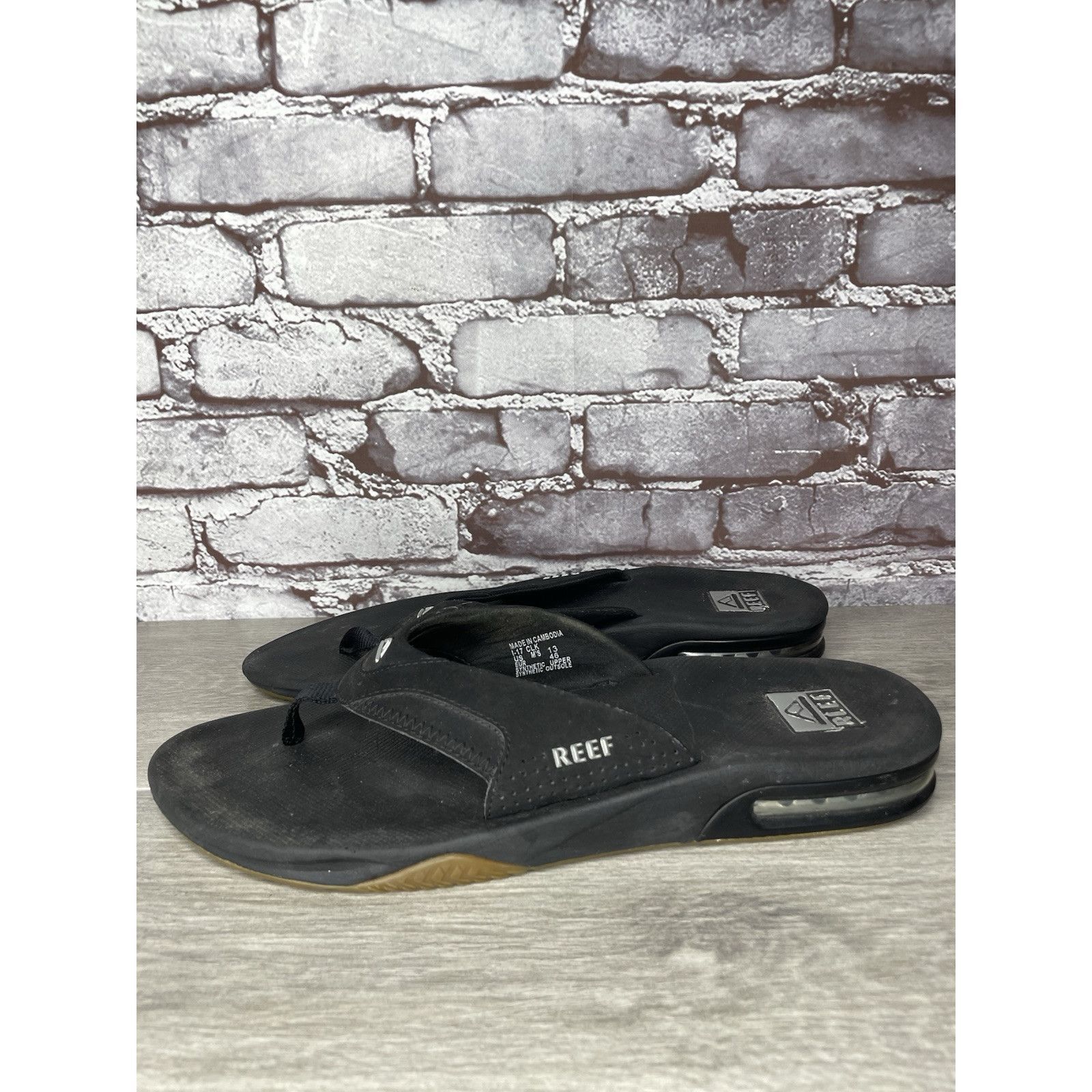 REEF Reef Black Synthetic Bottle Opener Foam Flip Flop Sandals Me Size US 13 / EU 46 - 5 Thumbnail