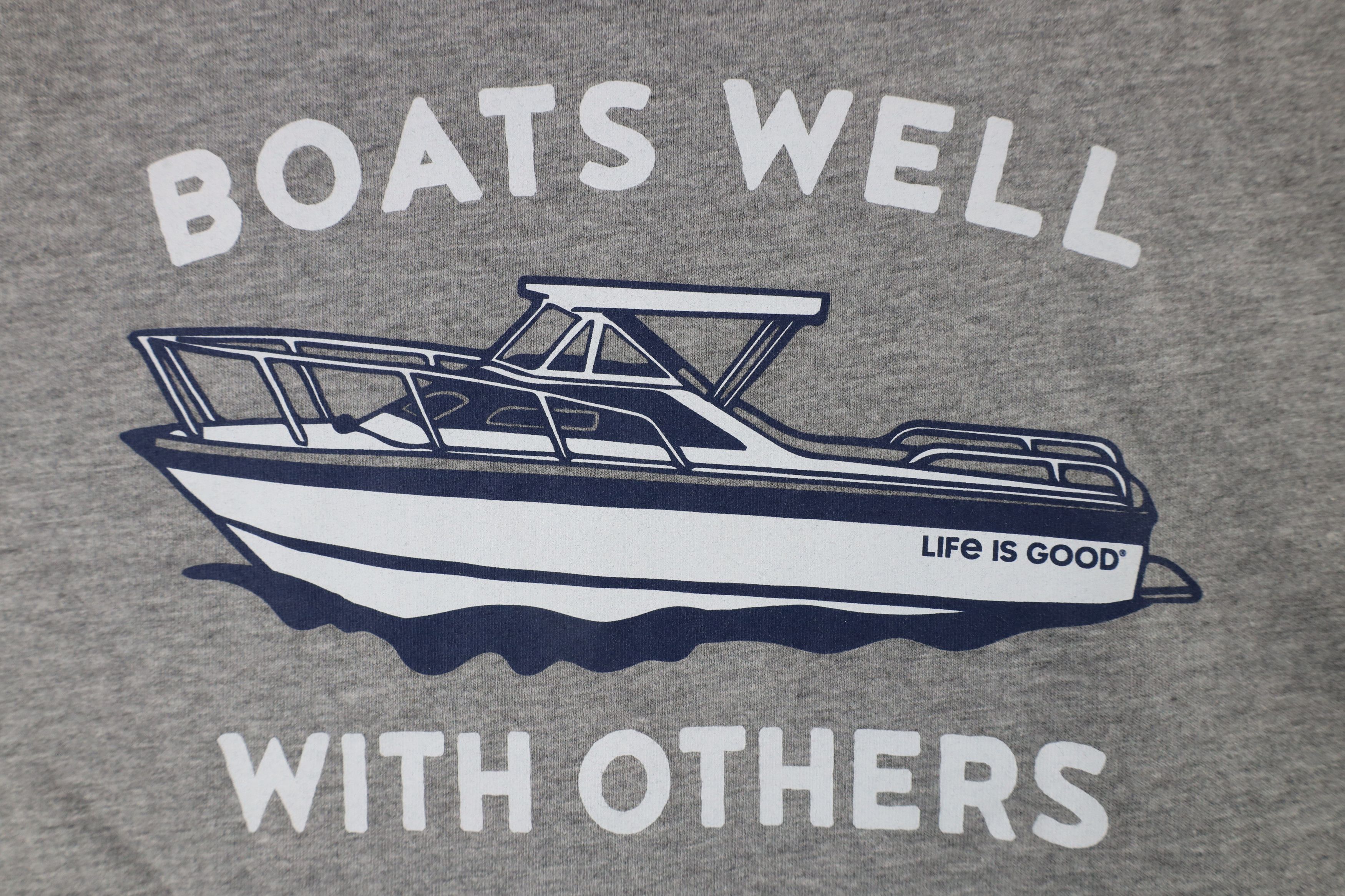 Life is Good × Vintage Life Is Good Out Boats Well With Others Crusher T-Shirt Gray Size US L / EU 52-54 / 3 - 4 Thumbnail