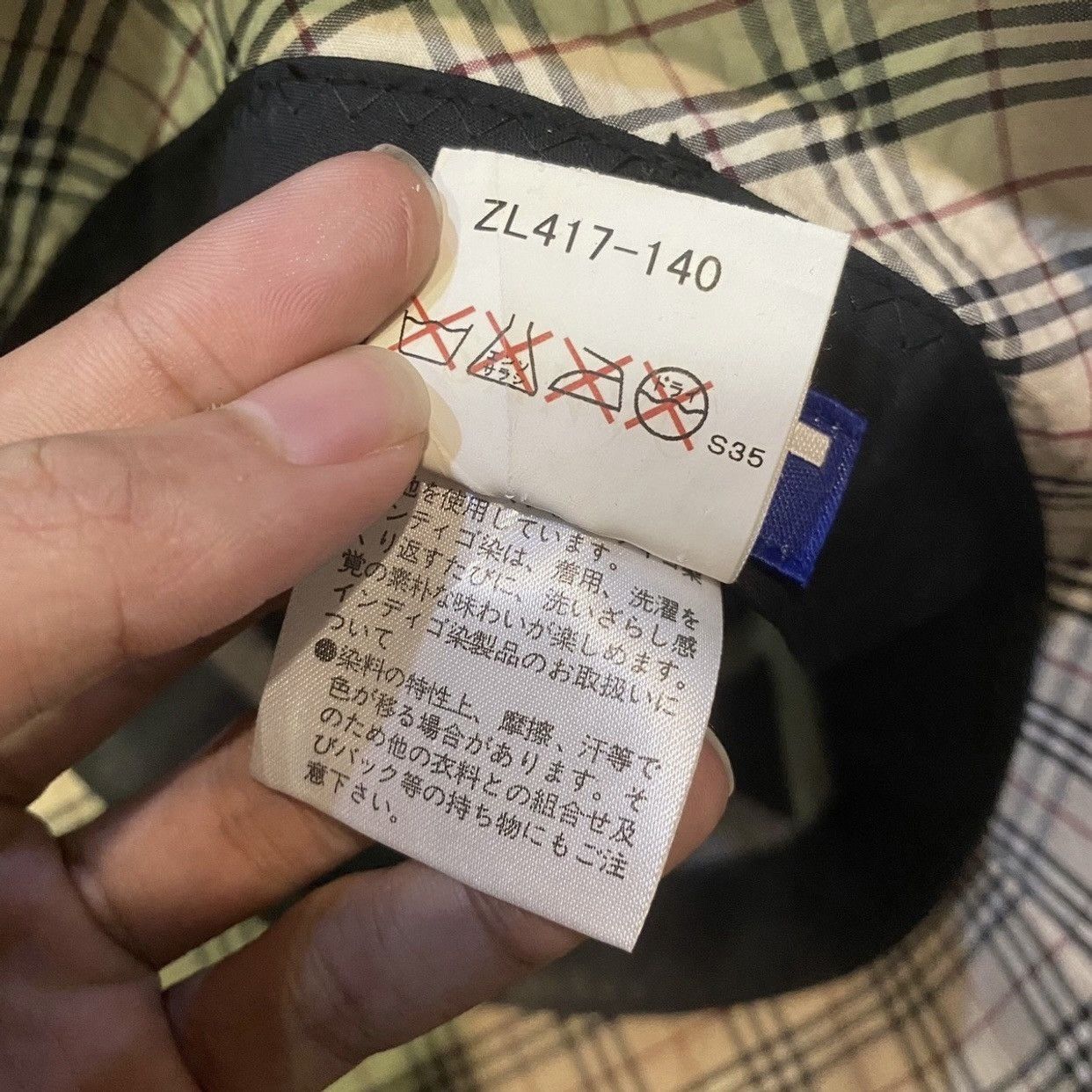 Burberry Burberry London Blue Label Check Denim Bucket Hat in indigo Size ONE SIZE - 8 Thumbnail