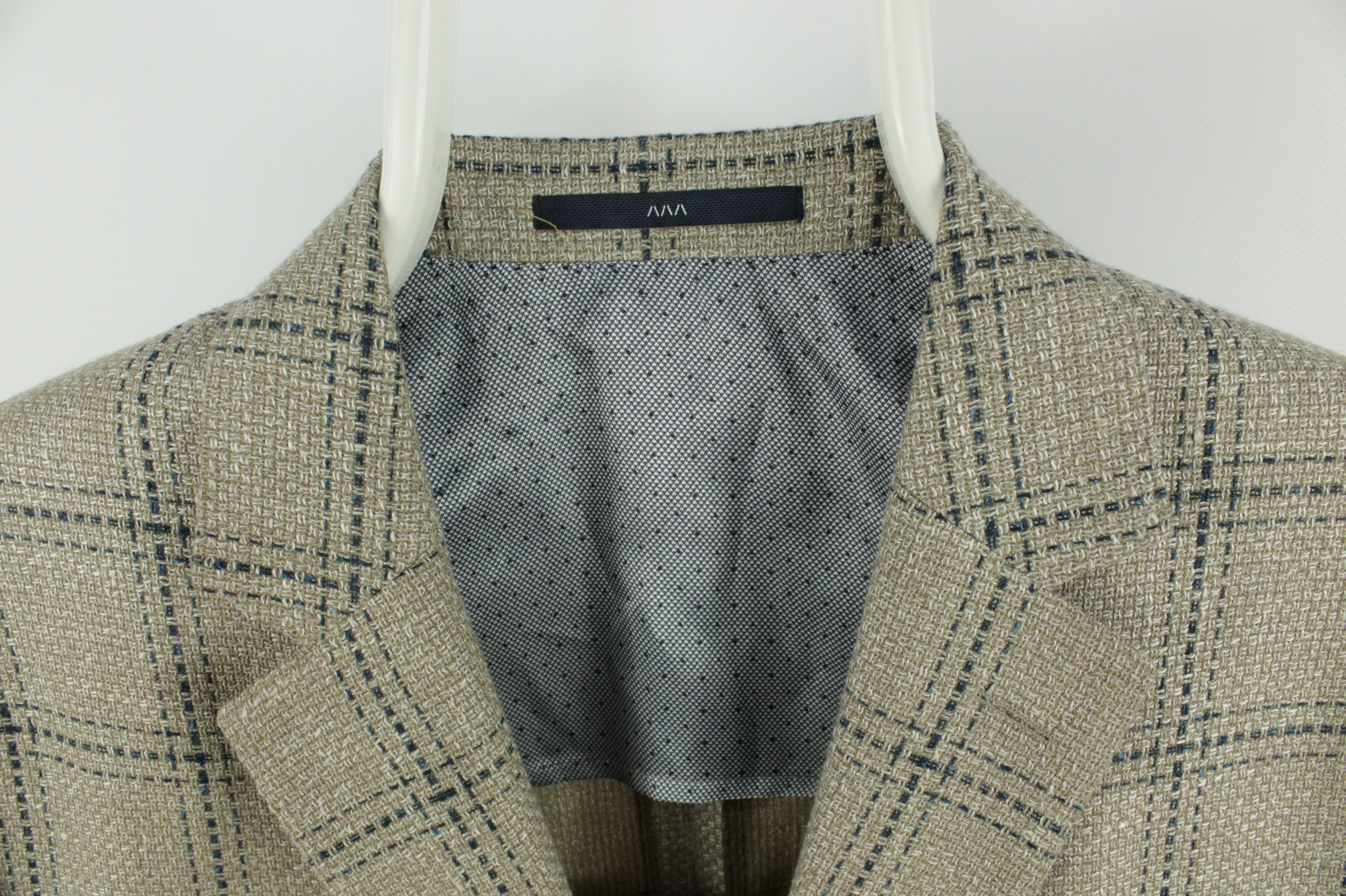 Other Eduard Dressler Knitted Wool Linen Checked Sport Coat Men's Size US L / EU 52-54 / 3 - 3 Thumbnail