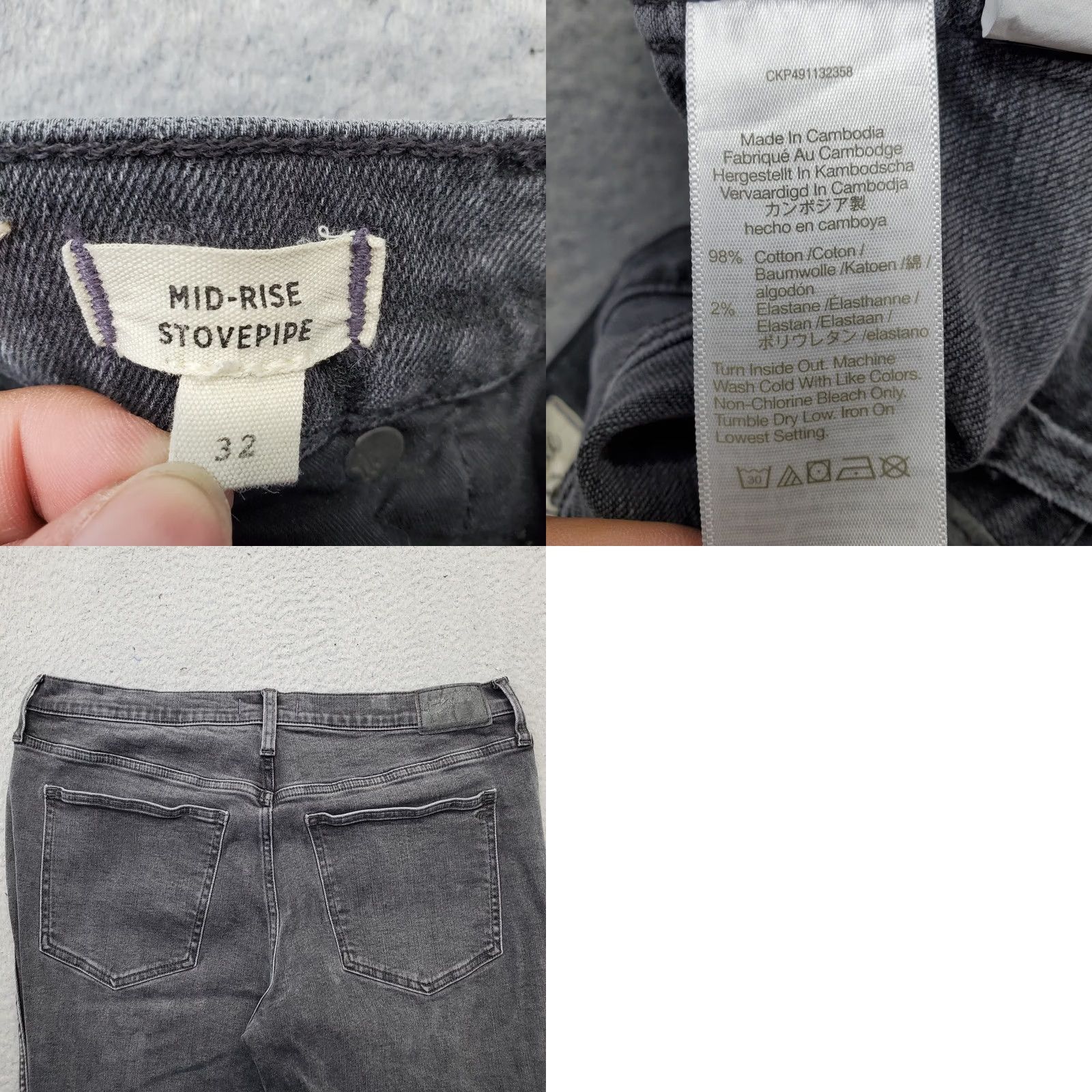 Madewell Madewell Jeans Womens 32 Gray Denim Stretch Mid-Rise Straight Leg Shirt/Jeans Size 24" / US 00 / IT 34 - 8 Thumbnail