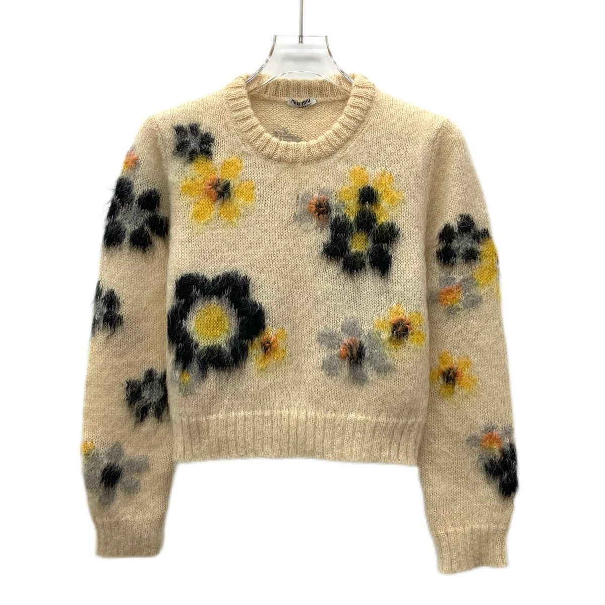 Miu Miu Miu Miu Yellow Mohair Long Sleeve Knit Sweater K26WX Size S / US 4 / IT 40 - 1 Thumbnail