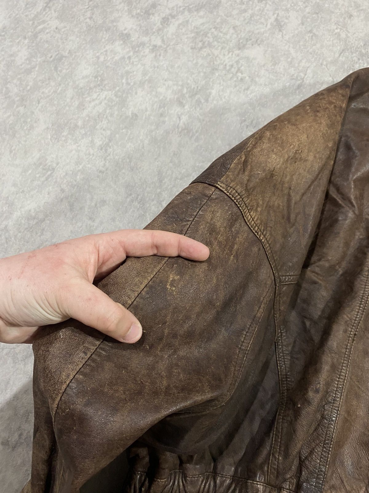 Le Grande Bleu (L.G.B.) Vintage Distressed Leather Jacket LGB If Six Was Nine Style Size M / US 6-8 / IT 42-44 - 21 Thumbnail