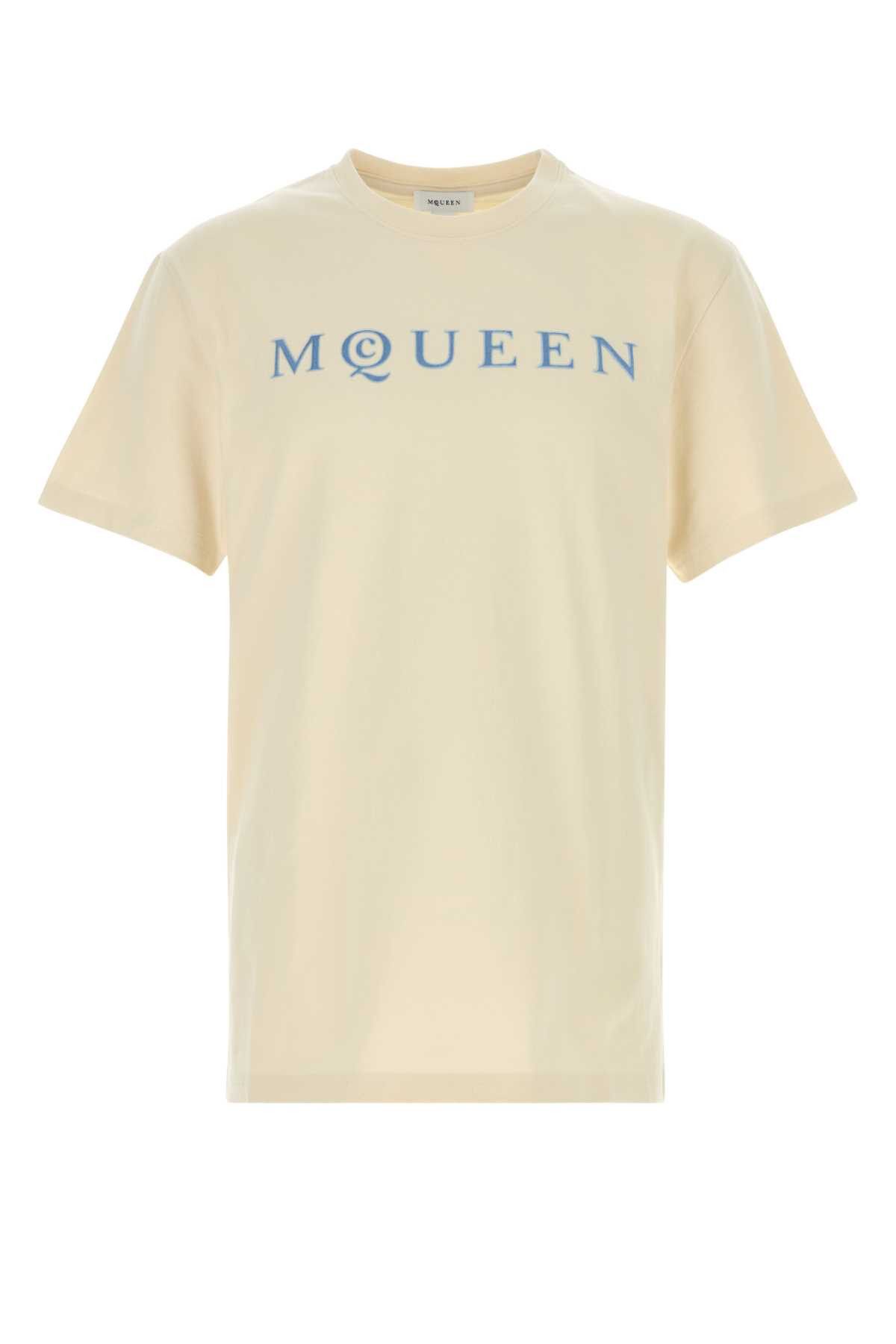 Alexander McQueen Cream Cotton T-Shirt Size US L / EU 52-54 / 3 - 1 Thumbnail