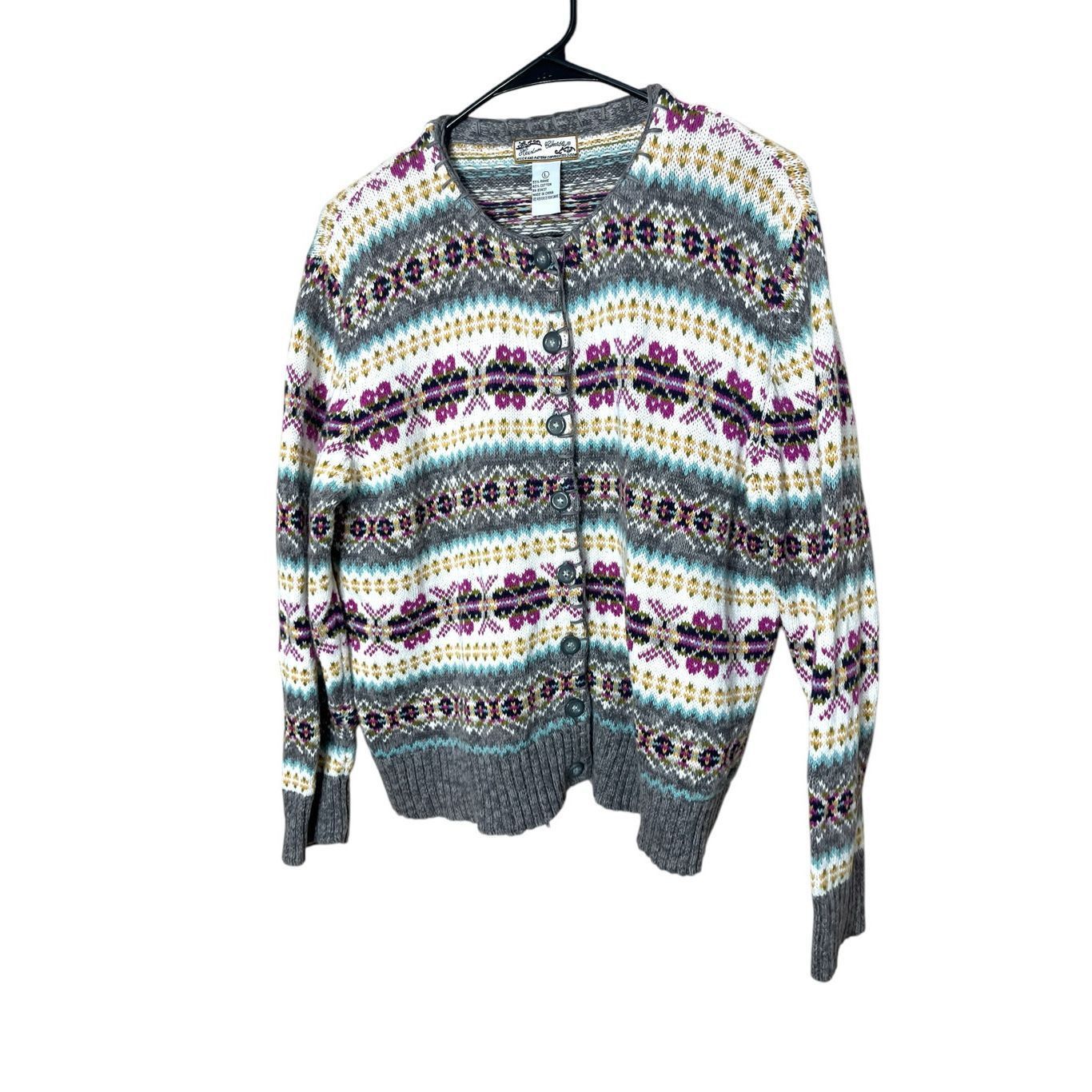 Other Vintage Heirloom Collectibles Fair Isles Button Front Cardigan Sweater Size L Size L / US 10 / IT 46 - 1 Thumbnail