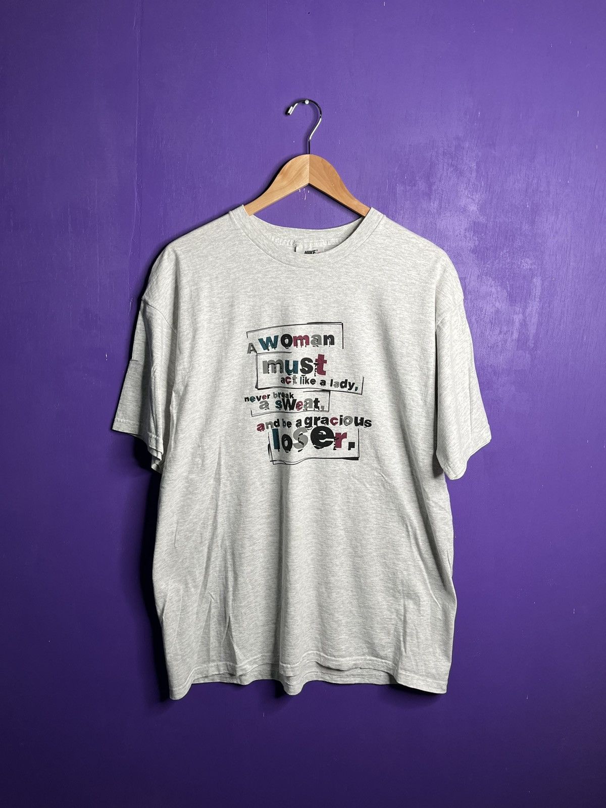 Nike × Vintage Vintage 90s Nike yeah right women’s t-shirt Size US L / EU 52-54 / 3 - 1 Thumbnail
