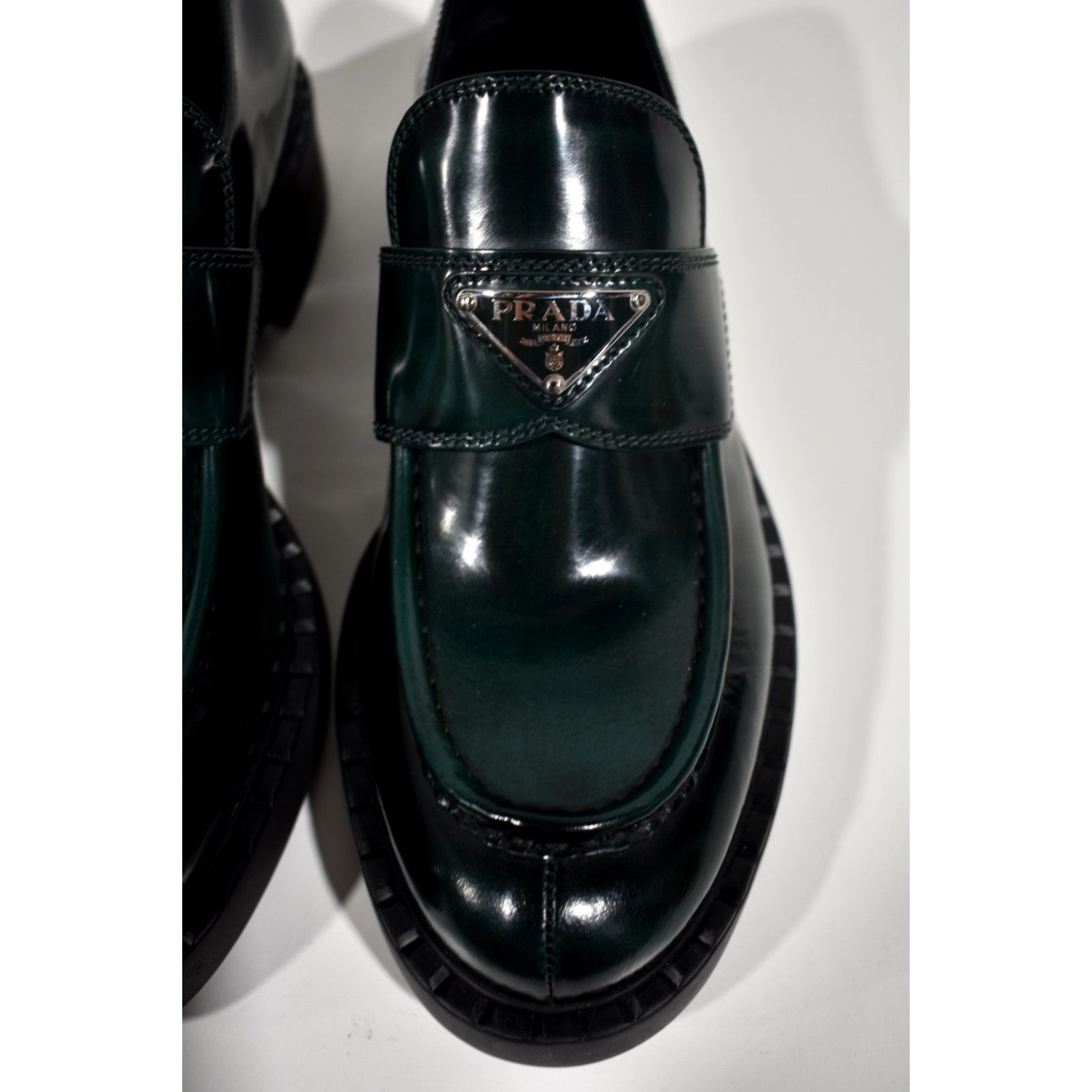 Prada Spazzolato Bosco Platform Loafer Creeper Slip On Flat 40.5 Size US 10.5 / IT 40.5 - 7 Thumbnail