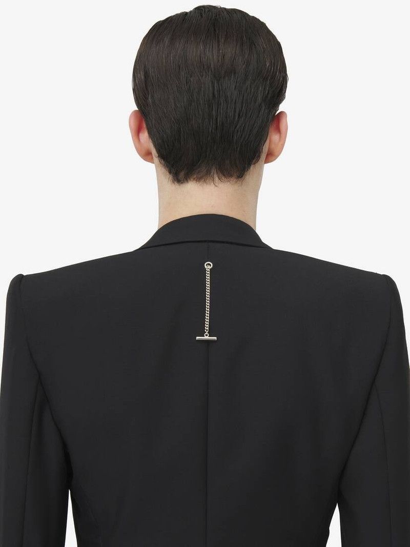 Alexander McQueen o1srvl11e0226 Stacked Shoulder Single-Breasted Jacket Black Size US L / EU 52-54 / 3 - 5 Thumbnail