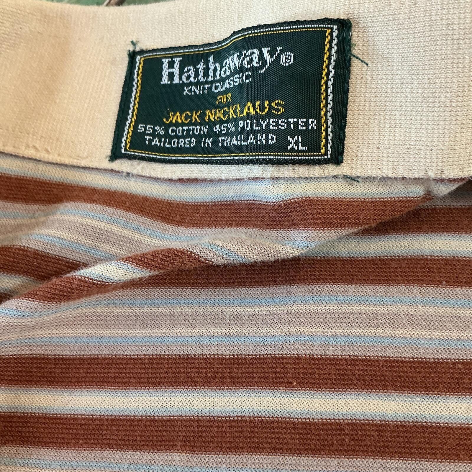 Other Vintage Jack Nicklaus Striped Knit Polo XL *FLAW see descr Size US XL / EU 56 / 4 - 5 Thumbnail