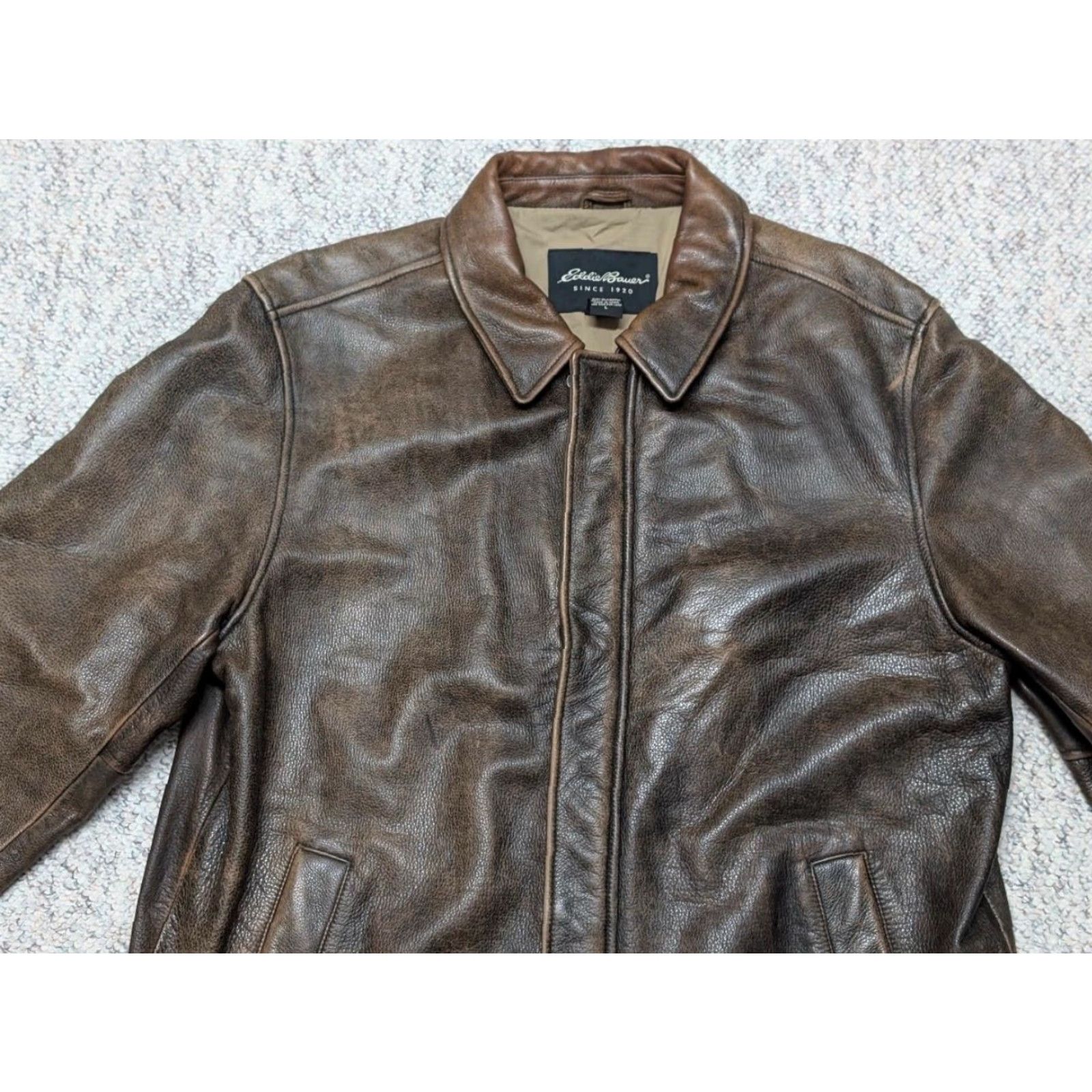 Eddie Bauer VINTAGE Eddie Bauer Motorcycle Jacket Men L Brown Leather 44 Patina Broken-in Mad Max 44 Size US L / EU 52-54 / 3 - 4 Thumbnail