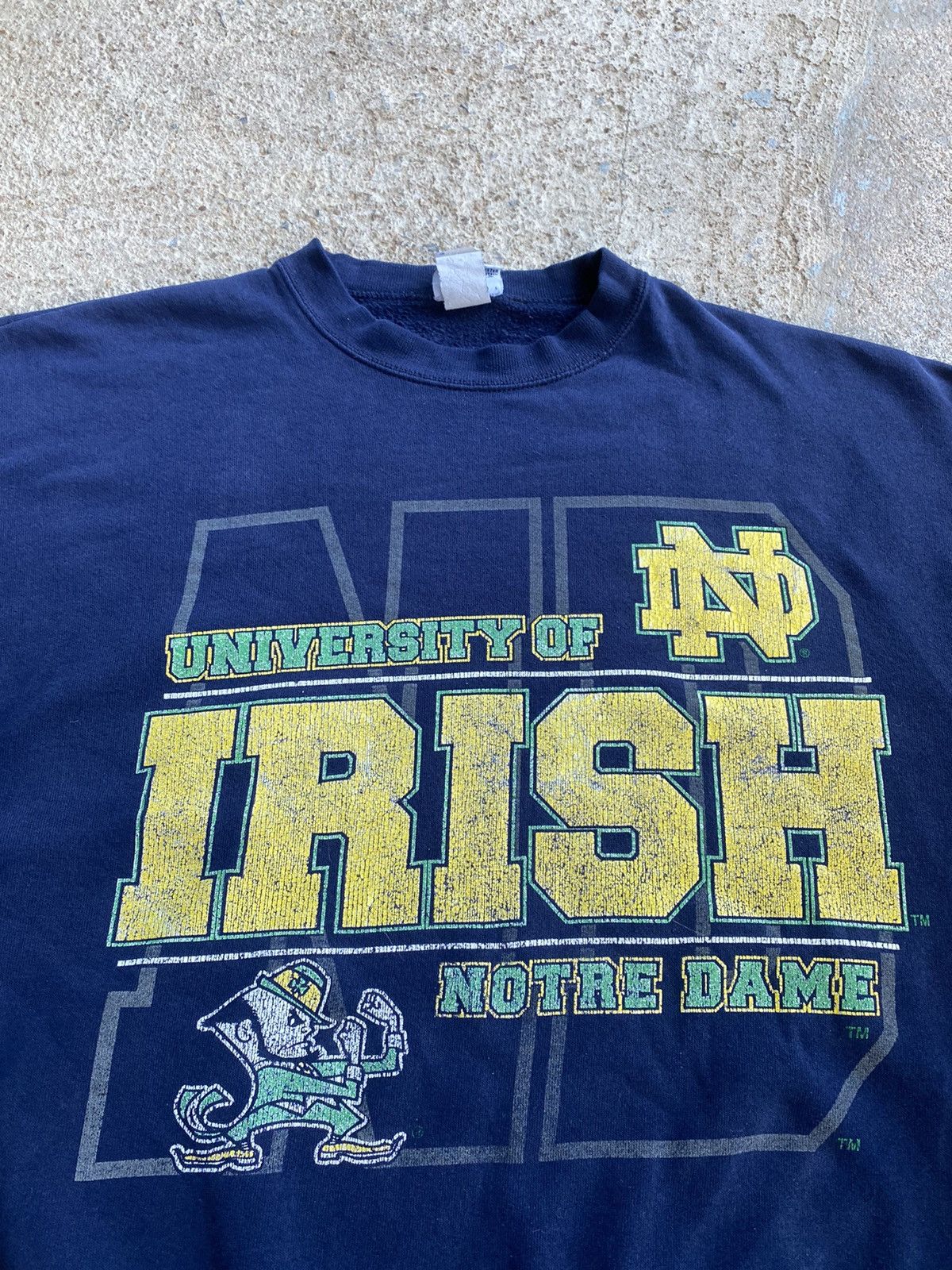 Japanese Brand × Vintage Vintage 90’s Notre Dame Fighting Irish Faded Sweatshirt Size US L / EU 52-54 / 3 - 5 Thumbnail