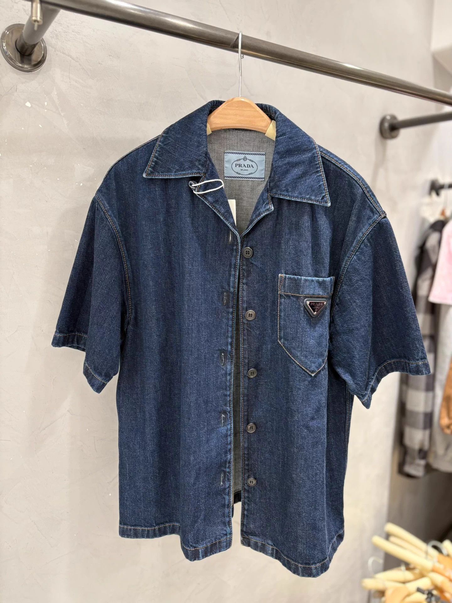 Prada Prada Triangle Logo Denim SS Jacket Li Xian Unisex Mint 38 Size US M / EU 48-50 / 2 - 1 Thumbnail
