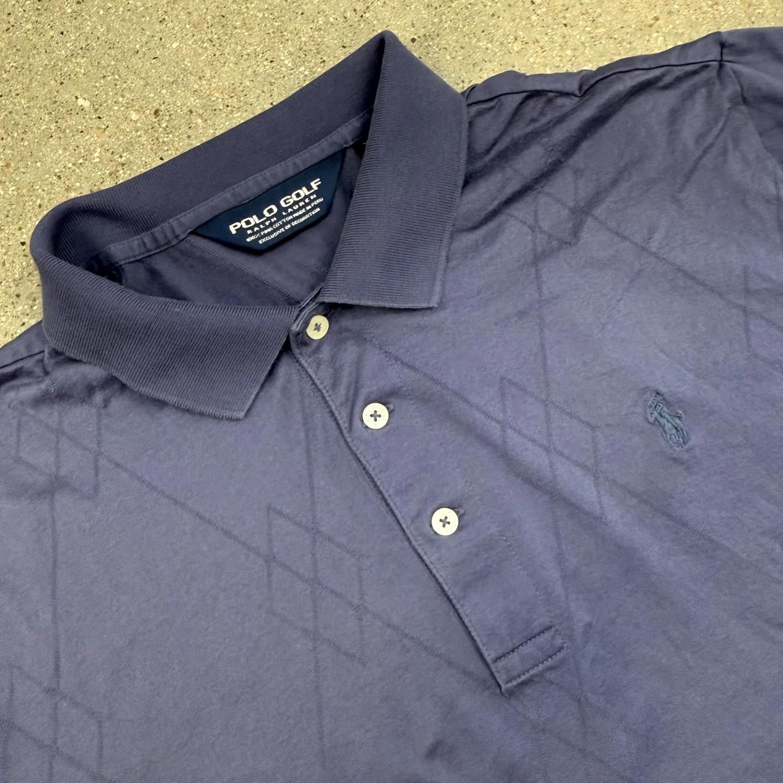 Designer Vtg 90s Polo Golf Shirt Mens XL Diamond Pattern Pima Cotton Size US XL / EU 56 / 4 - 2 Thumbnail
