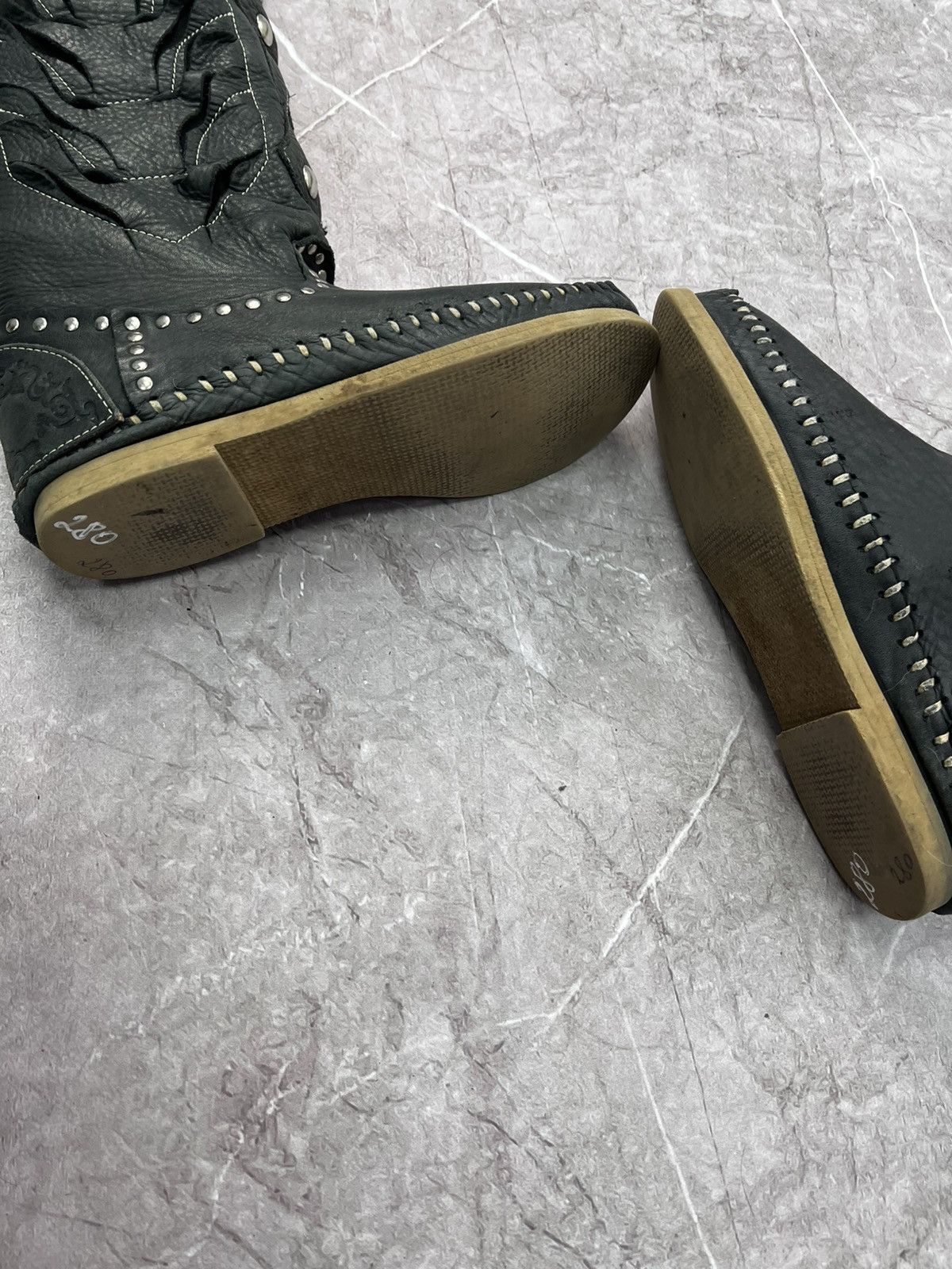 14th Addiction × Japanese Brand VTG 14th Addiction style 2000s Leather Boots high top shoes Size US 7 / IT 37 - 7 Thumbnail
