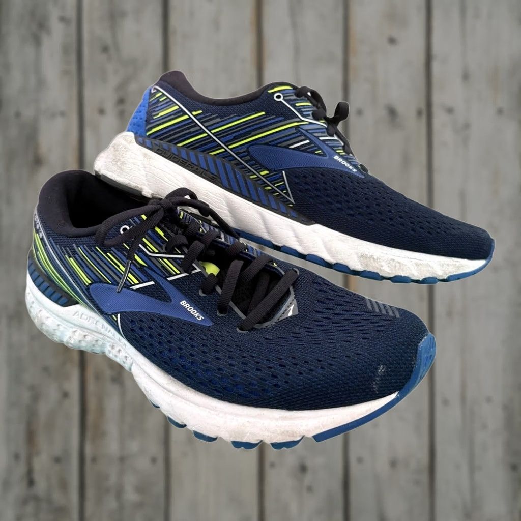 Brooks Brooks Adrenaline 19 Navy Blue/Neon Green Lace Up Running Shoes Sneakers - Size 10 Mens Size US 10 / EU 43 - 1 Thumbnail