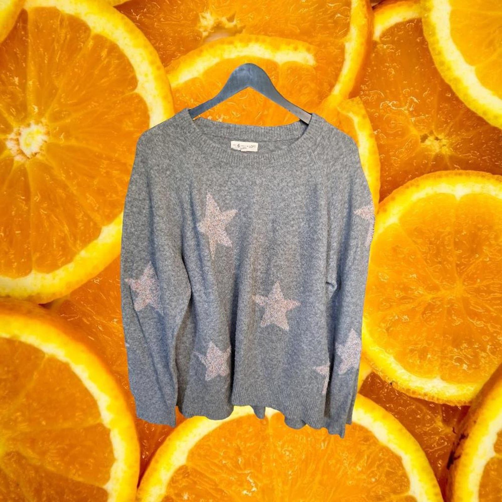 Lou & Grey Lou & Grey for Loft Gray Crew Neck‎ Star Sweater Size XL Size XL / US 12-14 / IT 48-50 - 1 Thumbnail
