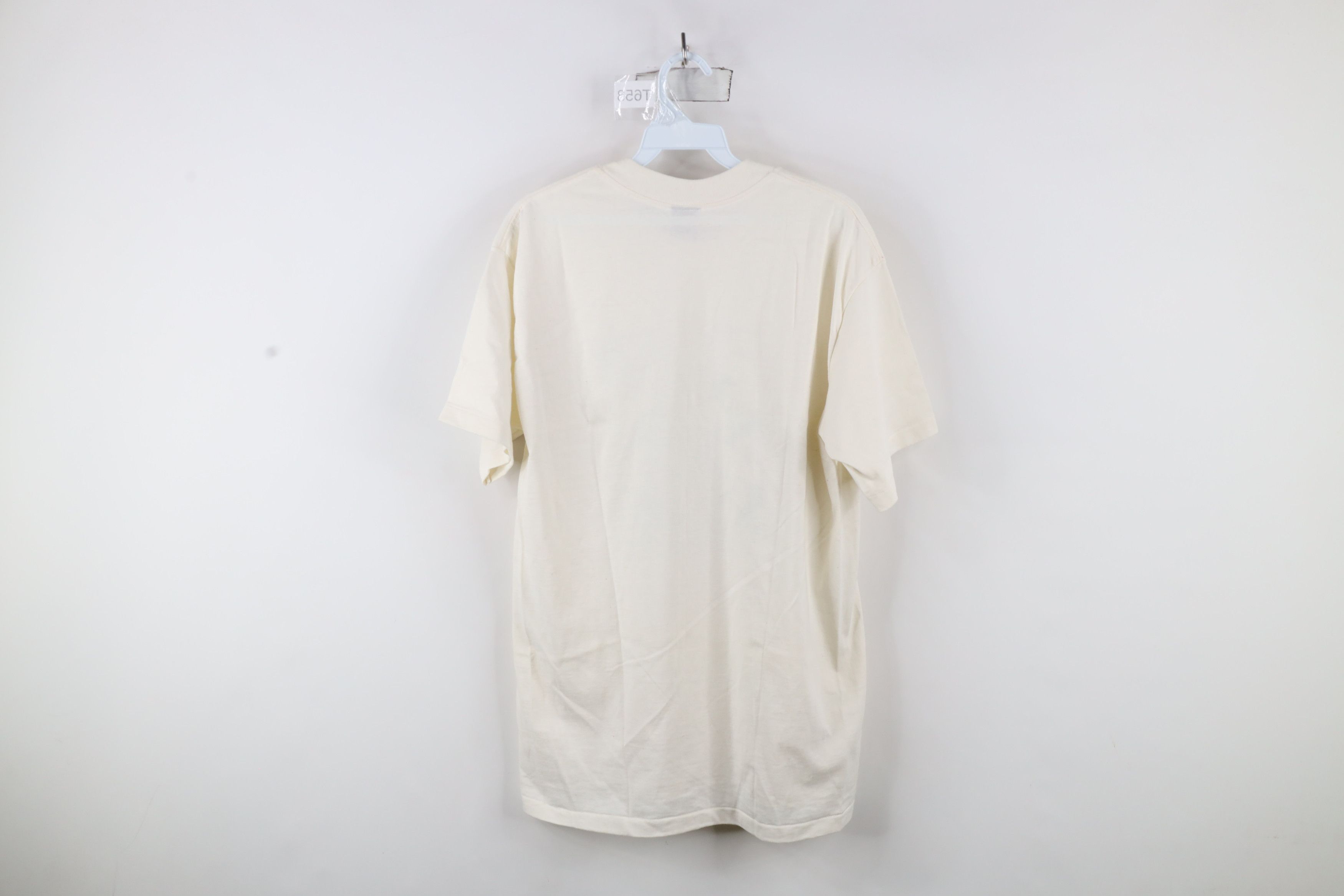 Vintage Vintage 90s Streetwear Flower Floral T-Shirt Cream USA Size L / US 10 / IT 46 - 11 Thumbnail
