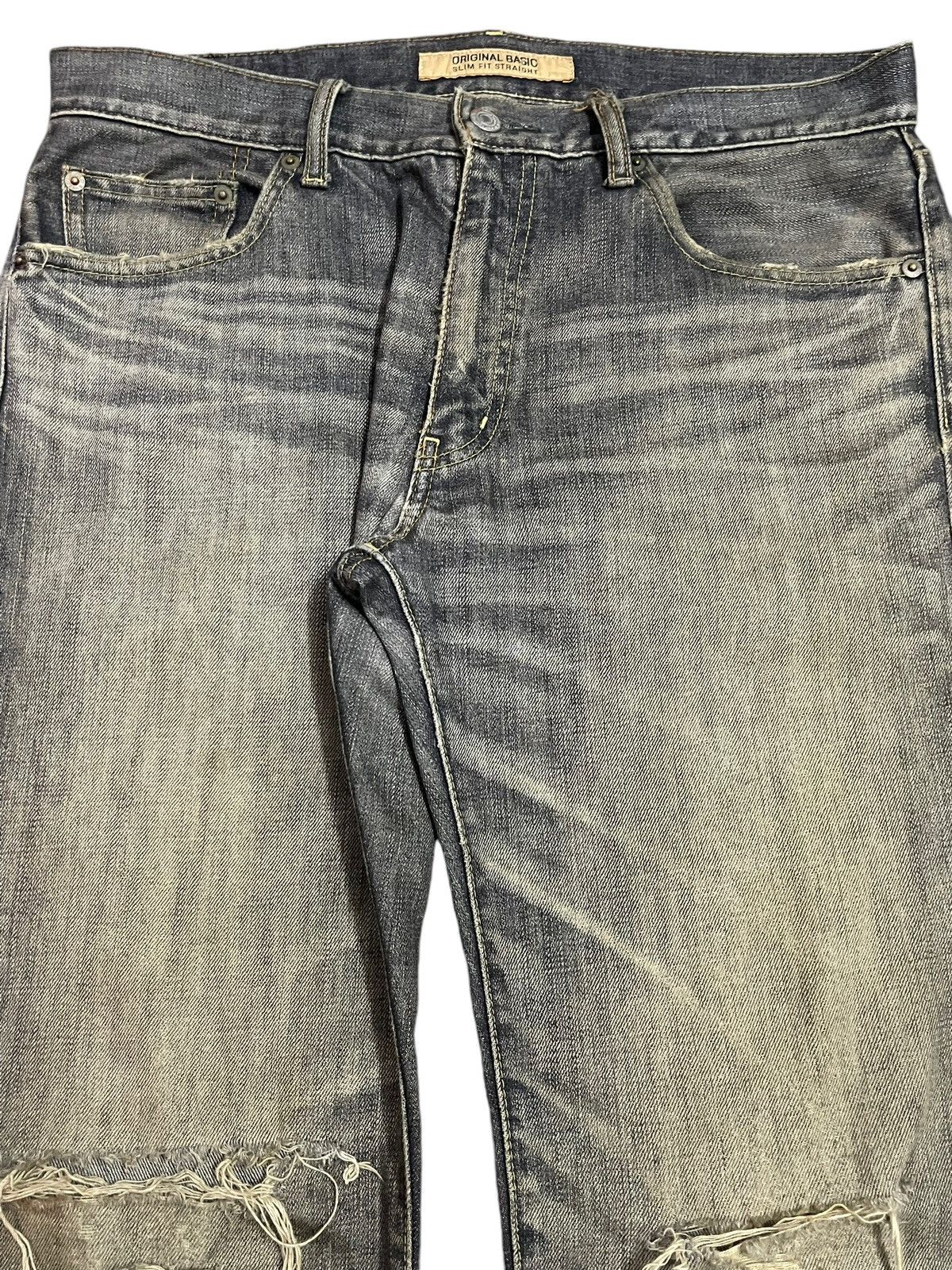 Uniqlo Vintage Japanese Uniqlo Mud Faded Wash Distress Style Jeans Size US 34 / EU 50 - 4 Thumbnail