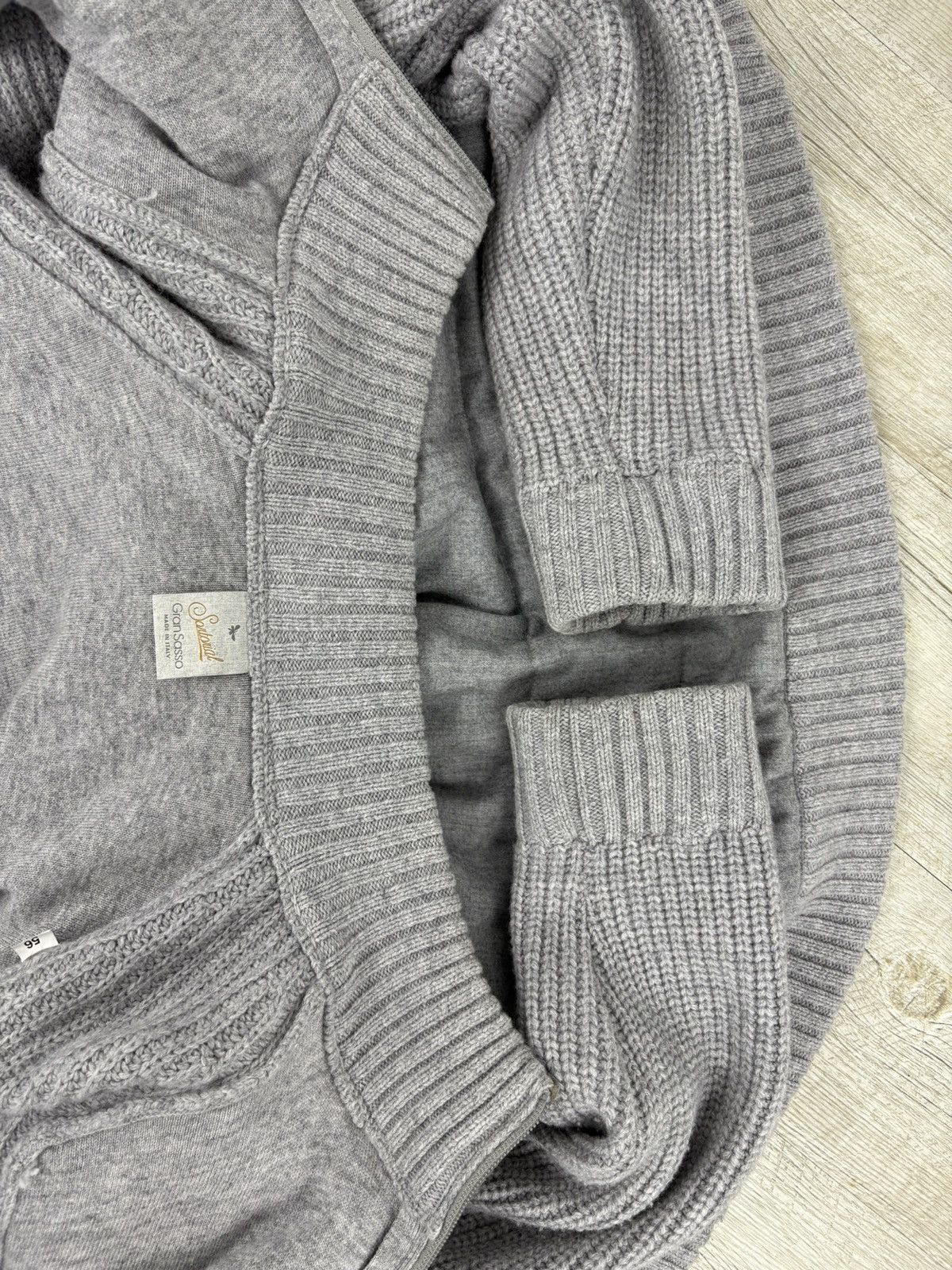 Gran Sasso Rare Sartorial Gran Sasso Knit Wool-Cashmere Down Jacket Full-Zip Cardigan Bomber Size US XL / EU 56 / 4 - 14 Thumbnail