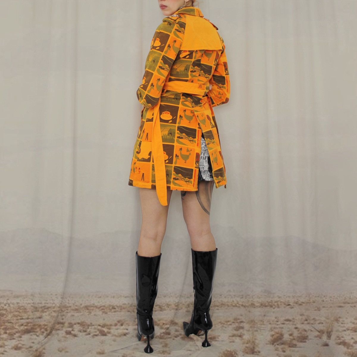 Custo Barcelona 🐔CUSTO ORANGE TRENCH🐔 Size XS / US 0-2 / IT 36-38 - 3 Thumbnail