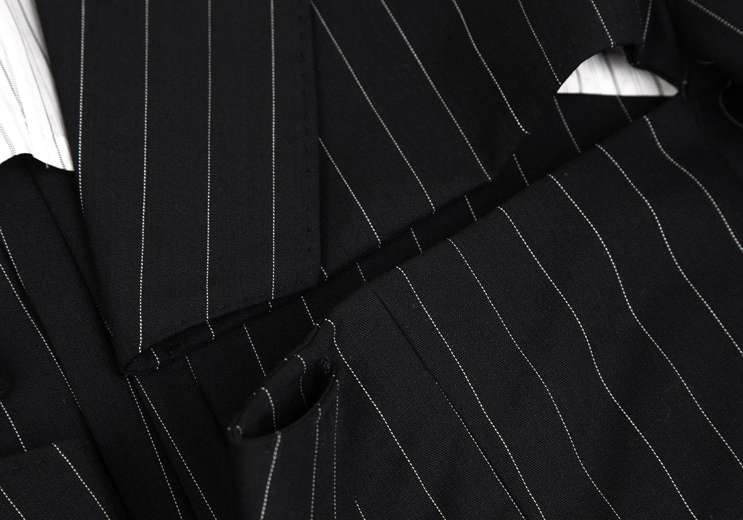 Jean Paul Gaultier Wool Stripe Jacket in Black, Size 48 Size US M / EU 48-50 / 2 - 7 Thumbnail