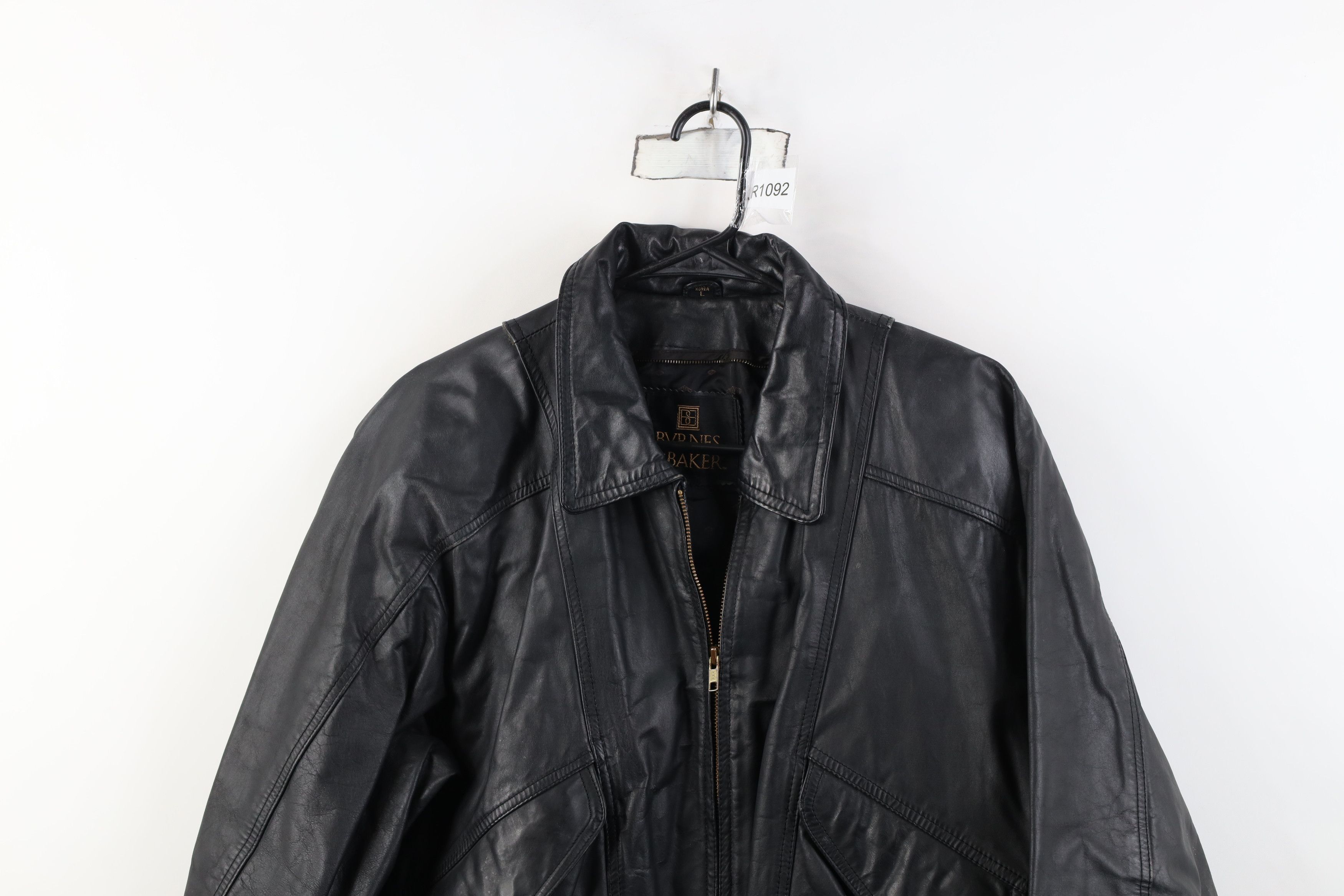 Vintage Vintage 90s Streetwear Full Zip Leather Flight Bomber Jacket Size US L / EU 52-54 / 3 - 2 Thumbnail