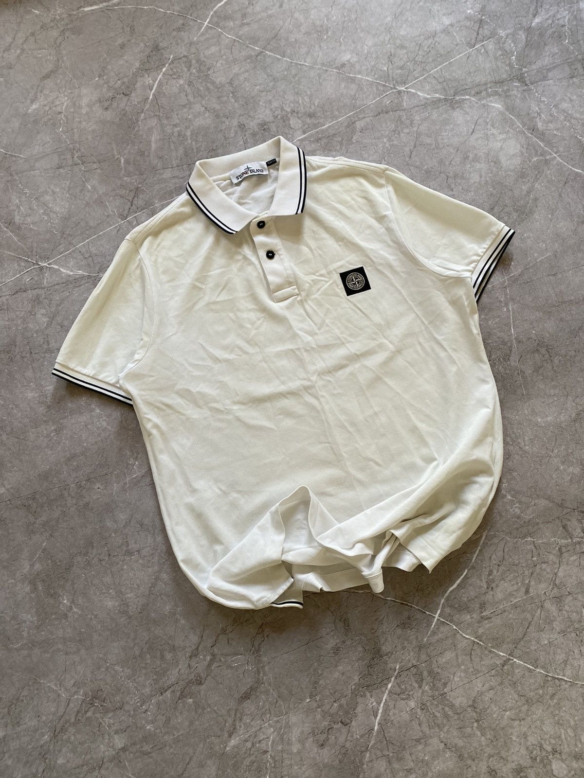 Classic Stone Island Polo Shirt Patch Program Slim Fit Y2K