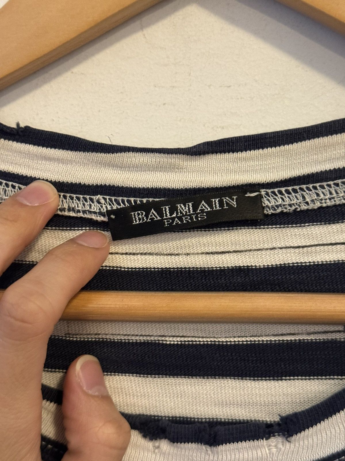Balmain Balmain AW10 striped long sleeve shotgun sweater Size US M / EU 48-50 / 2 - 4 Thumbnail