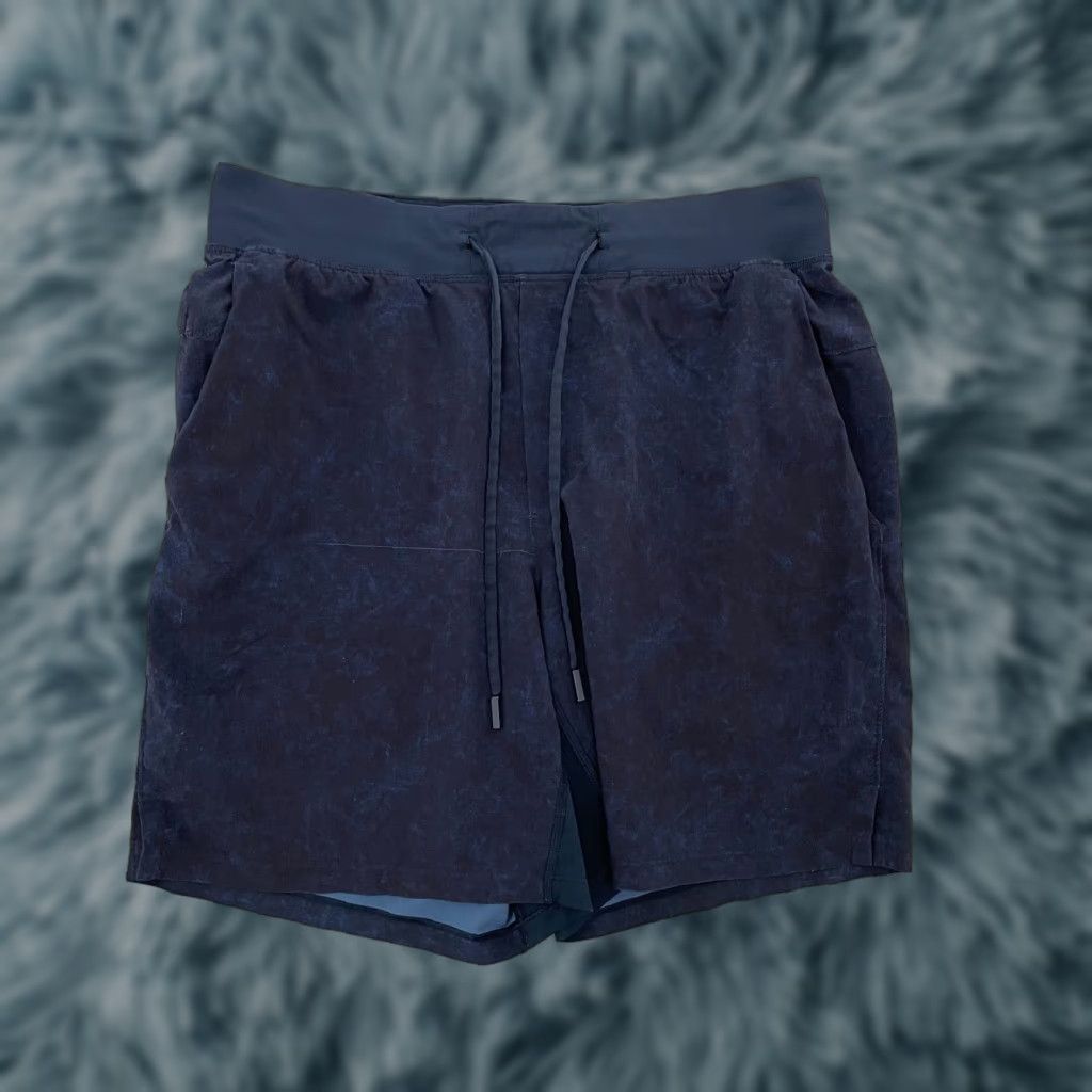 Lululemon VINTAGE? No — Lululemon THE Unlined Drawstring Men’s Shorts M Blue Athletic Gym Logo 7.5in Inseam Pockets Activewear Running & Training Mens M Size US 31 - 1 Thumbnail
