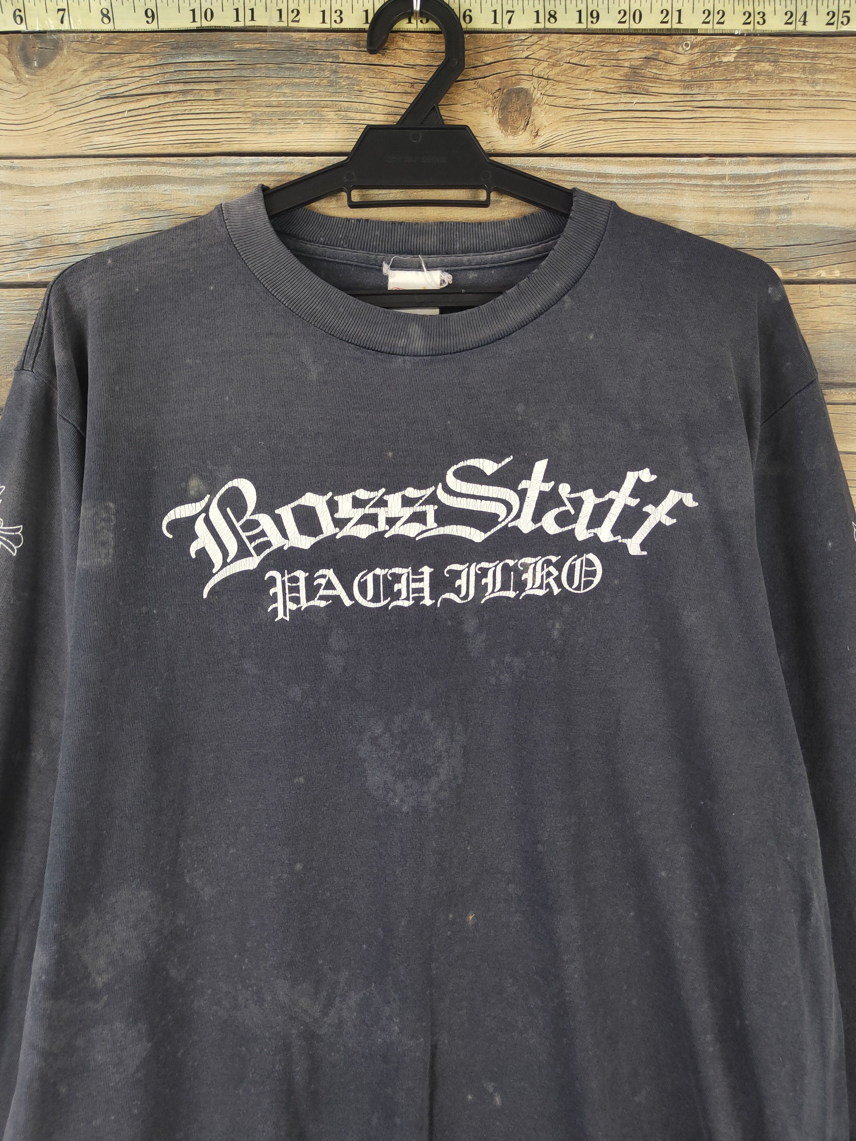 Japanese Brand DL Boss Staff like Chrome Heart Navy Faded shirt #618 Size US L / EU 52-54 / 3 - 2 Thumbnail