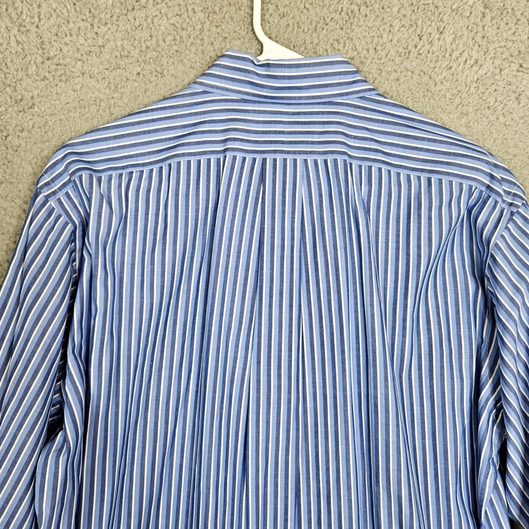 Ralph Lauren Ralph Lauren Men’s Button-Up Shirt 15 Blue 100% Cotton Long Sleeve Regular Fit Collared Stripe Vintage No N/A Sized Mens XS-XL Not Applicable Size US M / EU 48-50 / 2 - 6 Thumbnail