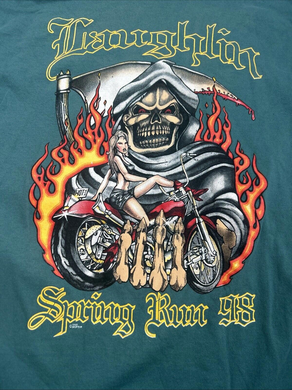 Fruit Of The Loom 1998 Laughlin Spring Run Motorcycle Rally T-Shirt Size US L / EU 52-54 / 3 - 3 Thumbnail