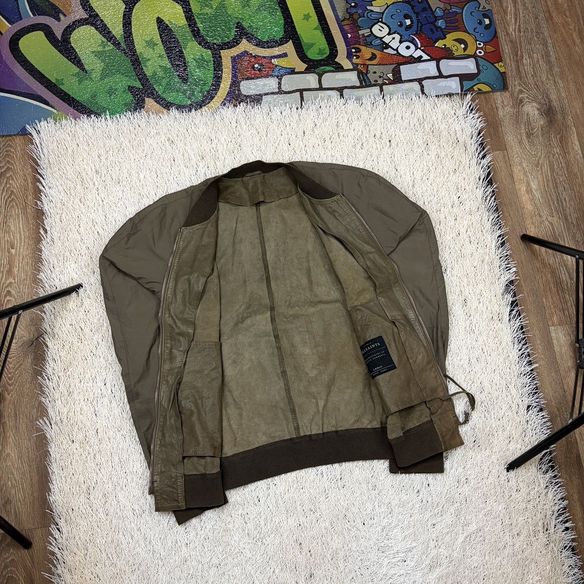 Allsaints ALLSAINTS LAMB LEATHER jacket Nash Bomber Brown men’s size L Size US L / EU 52-54 / 3 - 3 Thumbnail