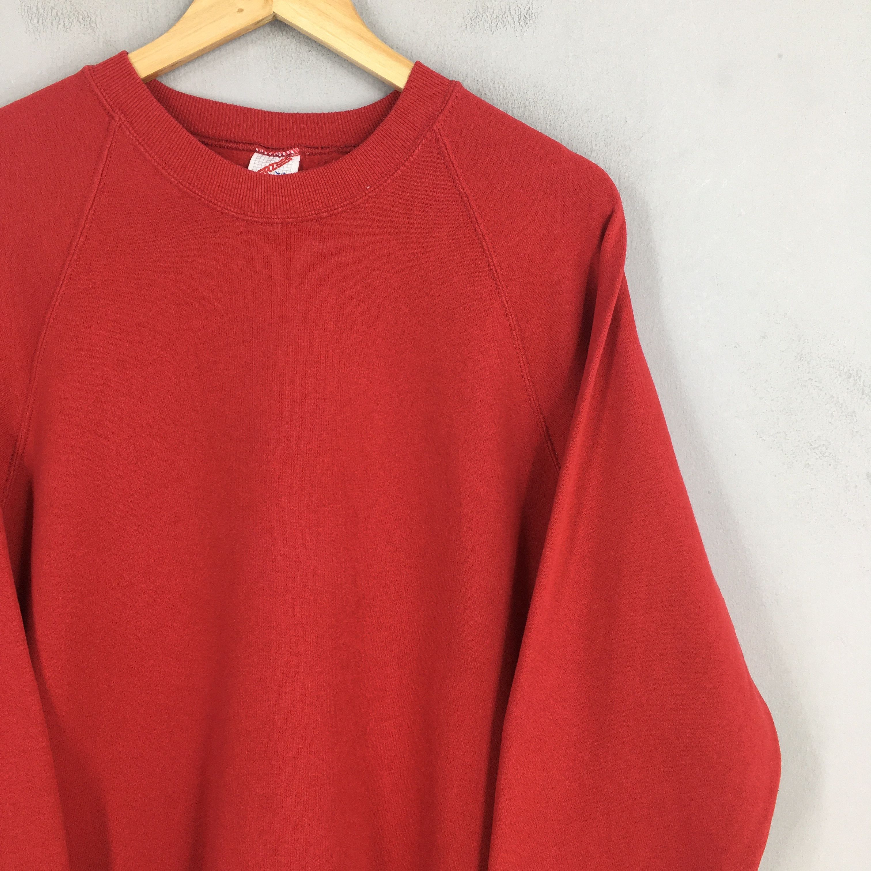 Jerzees Vintage 90s Jerzees Usa Plain Red Sweatshirt Large Size US L / EU 52-54 / 3 - 2 Thumbnail