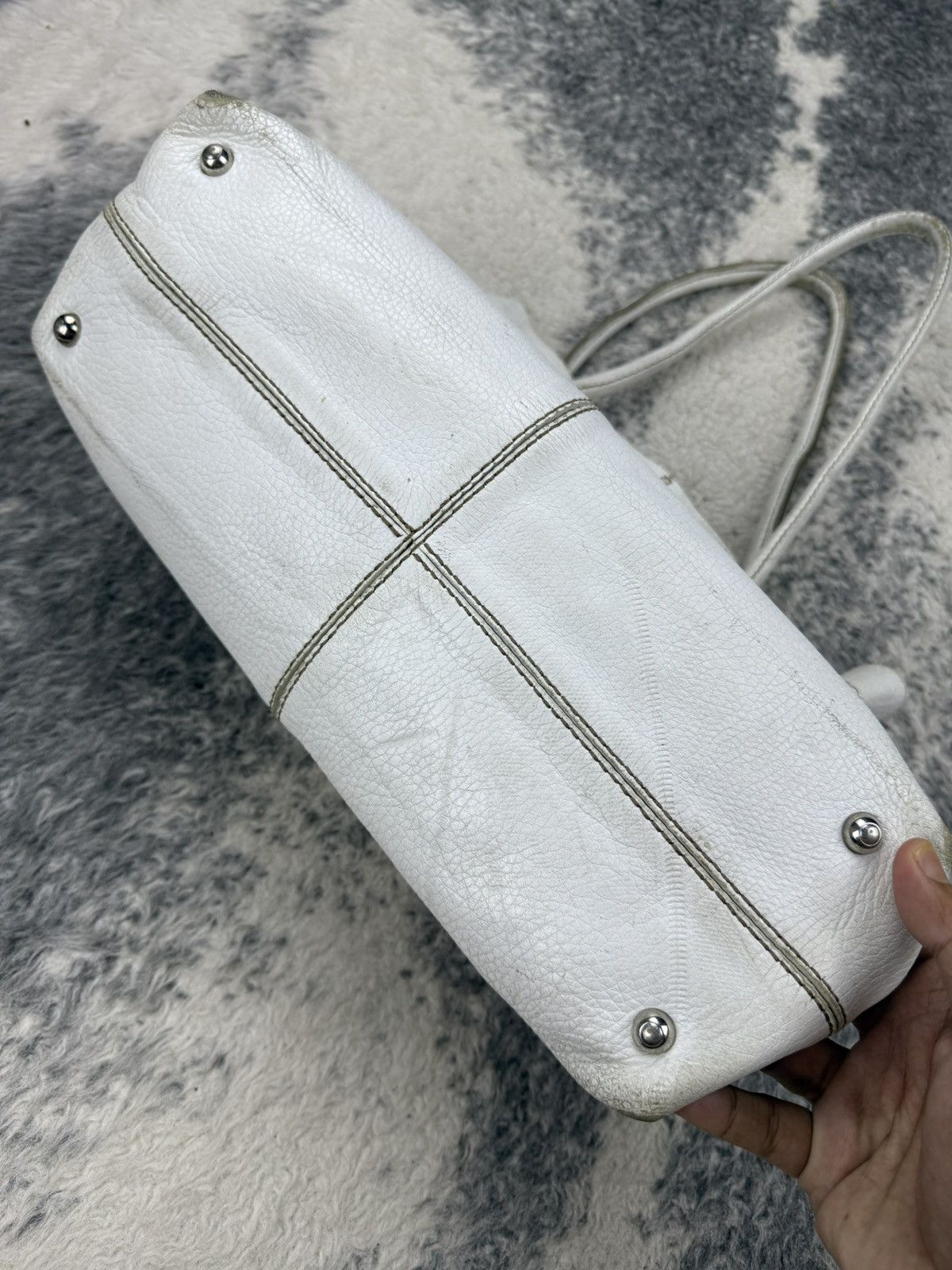 Tod's Authentic✅ 2005 D-Bag Tod’s White Leather Hand Bag Size ONE SIZE - 12 Thumbnail