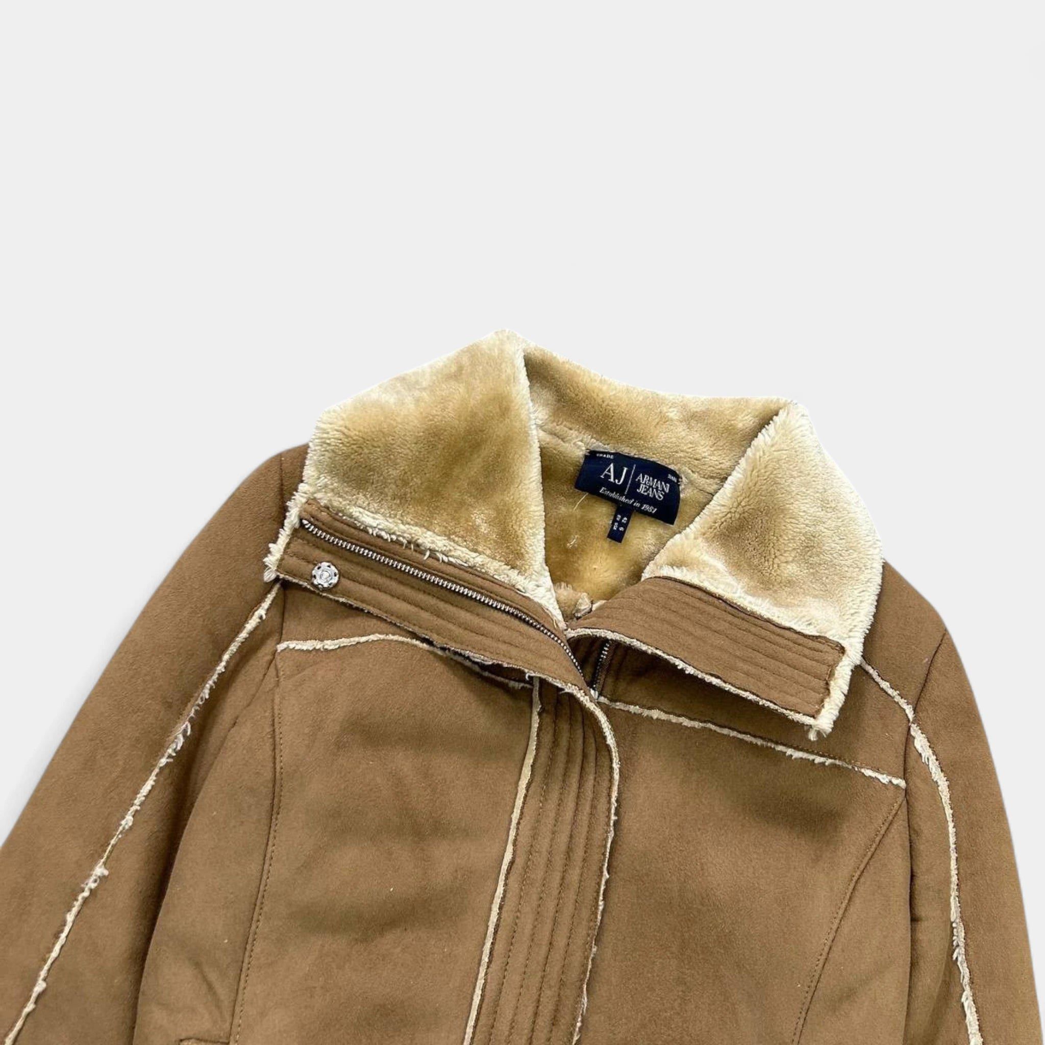 Armani Armani Jeans Suede Shearling Jacket Size S / US 4 / IT 40 - 4 Thumbnail