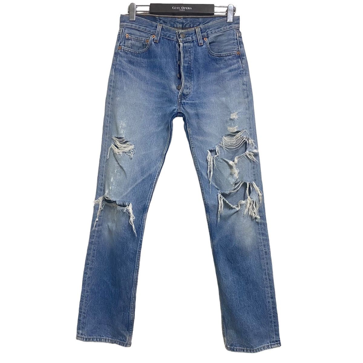 Levi's Vintage Levis 501 Thrashed Jeans Made in USA Size US 30 / EU 46 - 1 Thumbnail