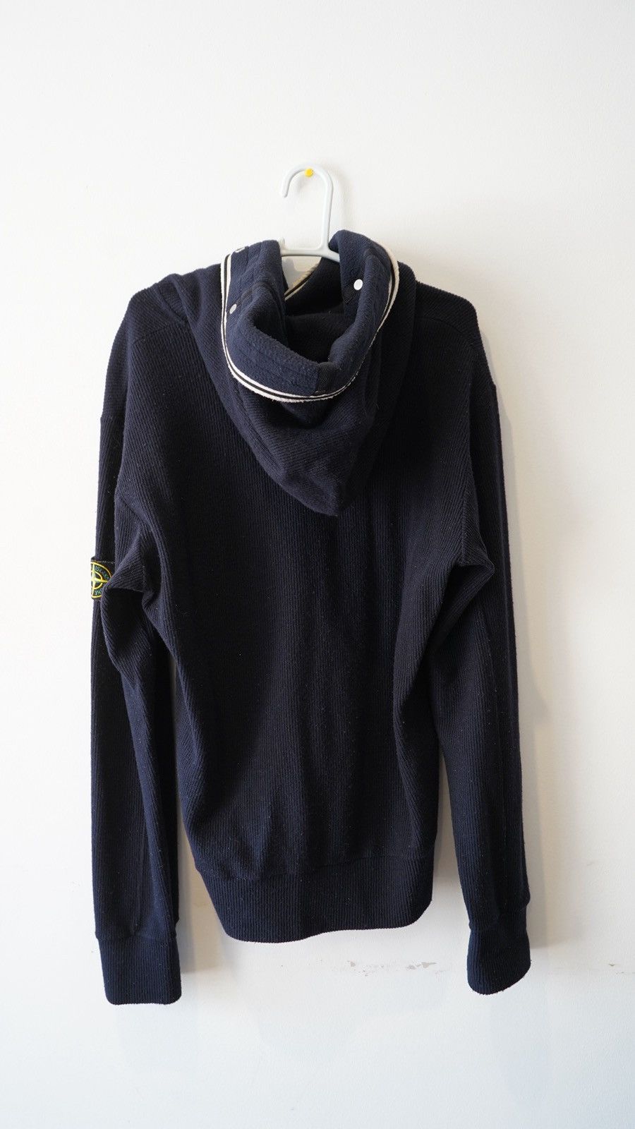 Stone Island Navy Stone Island Knitted Hoodie with Buttoned Hood Size US M / EU 48-50 / 2 - 2 Thumbnail
