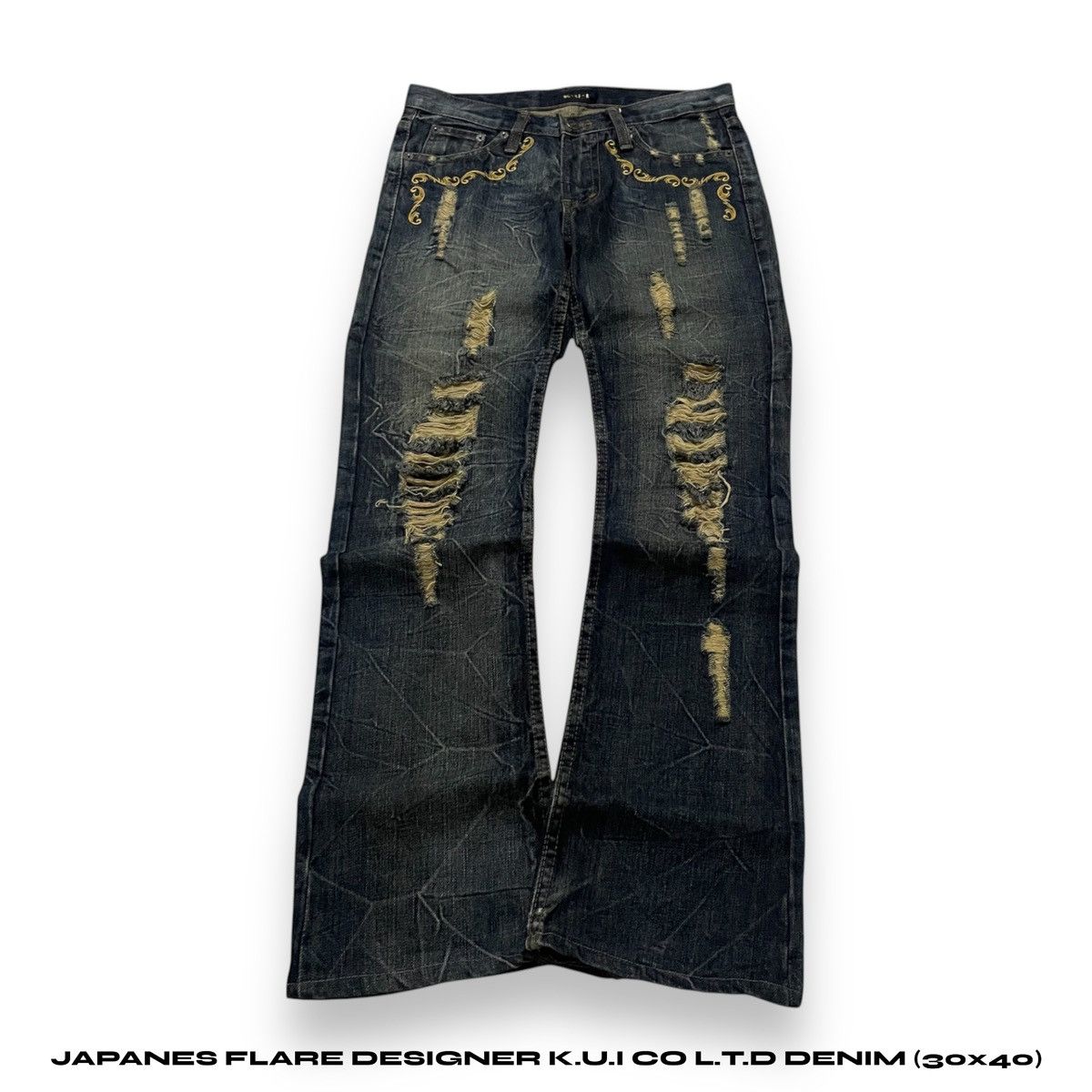If Six Was Nine JAPANES FLARE DESIGNER K.U.I CO L.T.D DENIM (30×40) Size US 30 / EU 46 - 1 Thumbnail