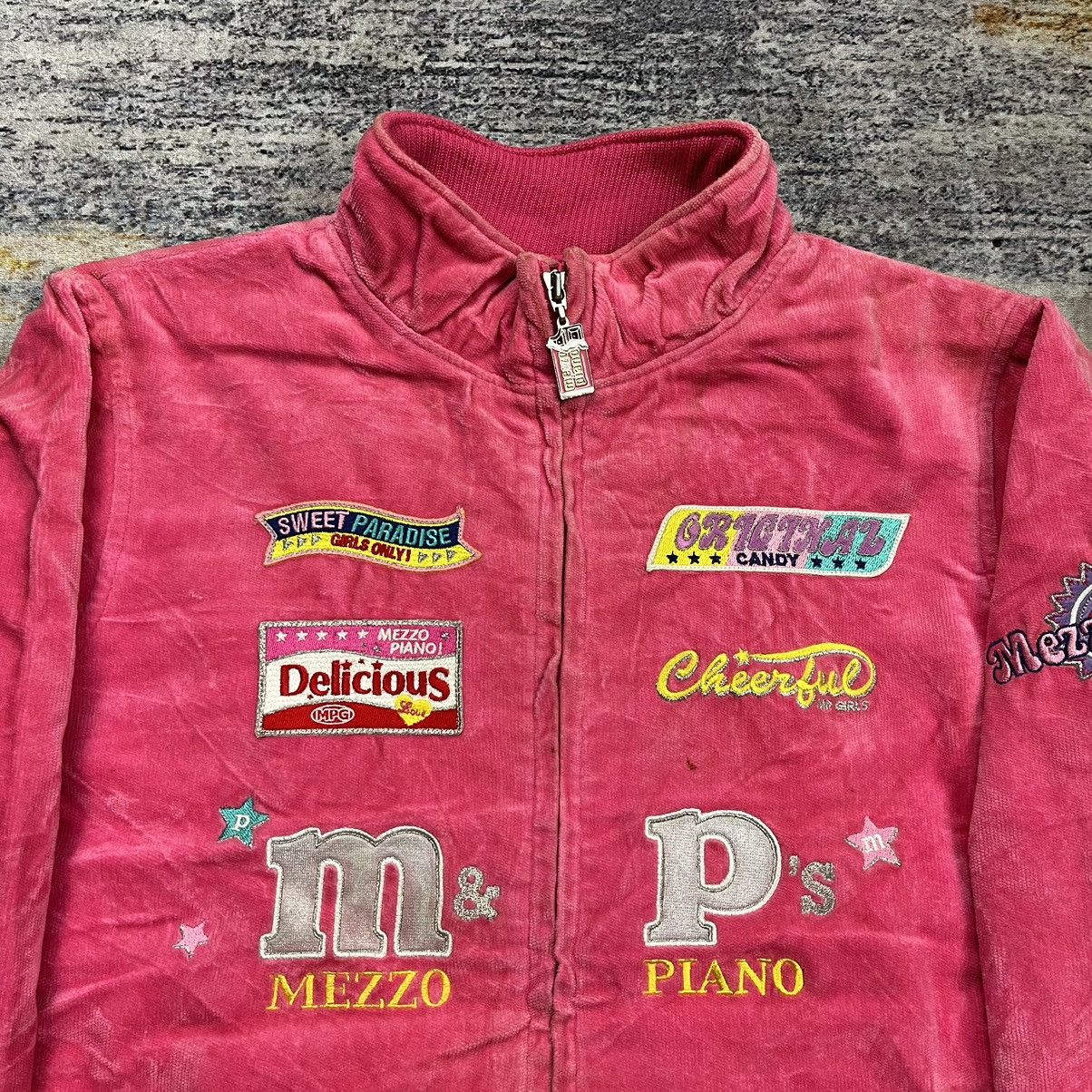 Angel Blue × Hysteric Glamour × Japanese Brand Vintage y2k 90s Mezzo Piano pop patches velvet jacket Size L / US 10 / IT 46 - 3 Thumbnail