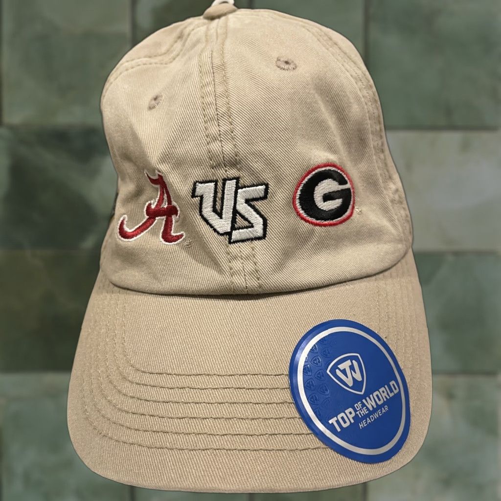 Top Of The World VINTAGE Alabama vs. Georgia 2018 National Championship Khaki Hat Cap Adjustable NEW! Size ONE SIZE - 1 Thumbnail