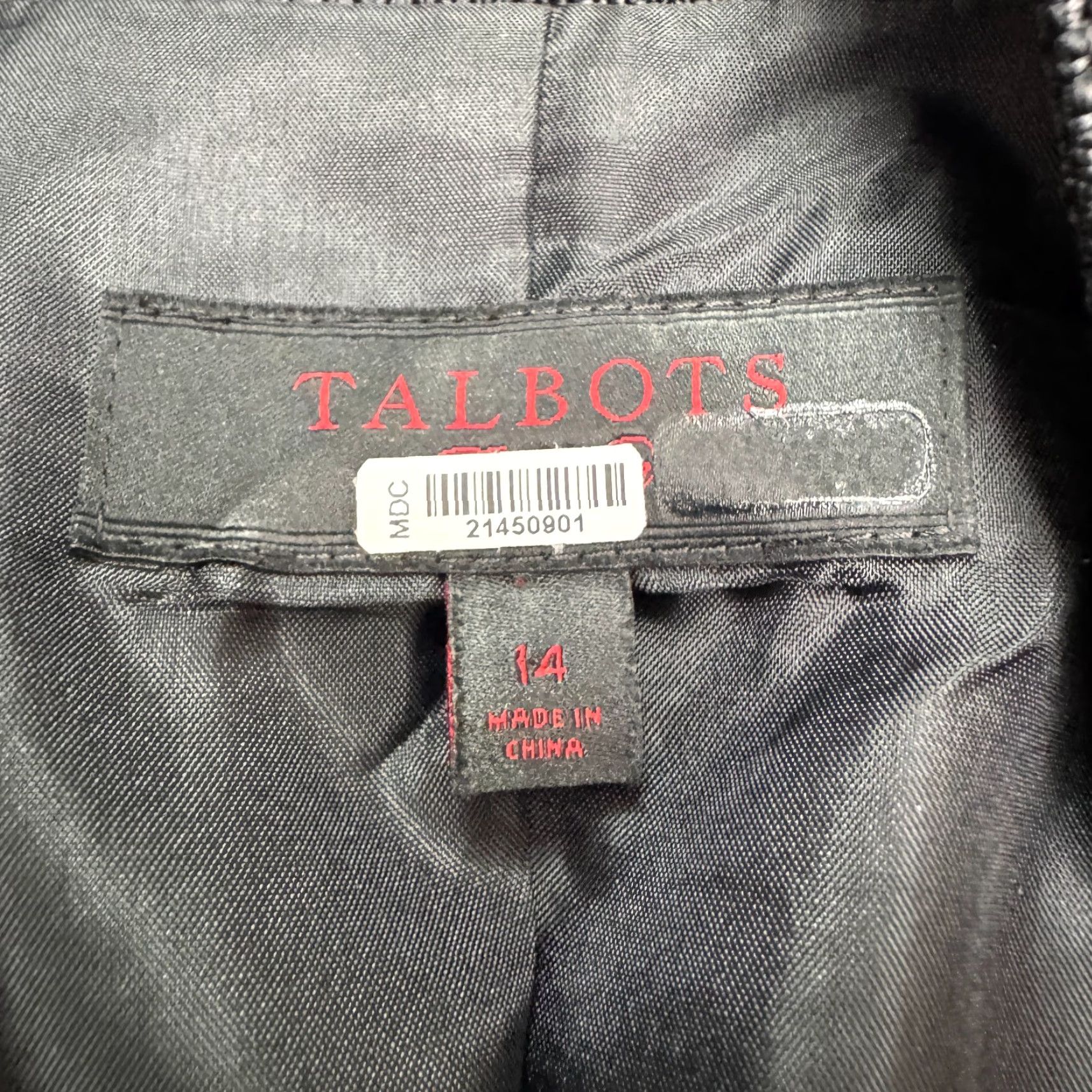 Talbots Talbots Blazer Jacket Womens 14 Black Ramie Blend Button Up Textured Band Collar Size XL / US 12-14 / IT 48-50 - 5 Thumbnail