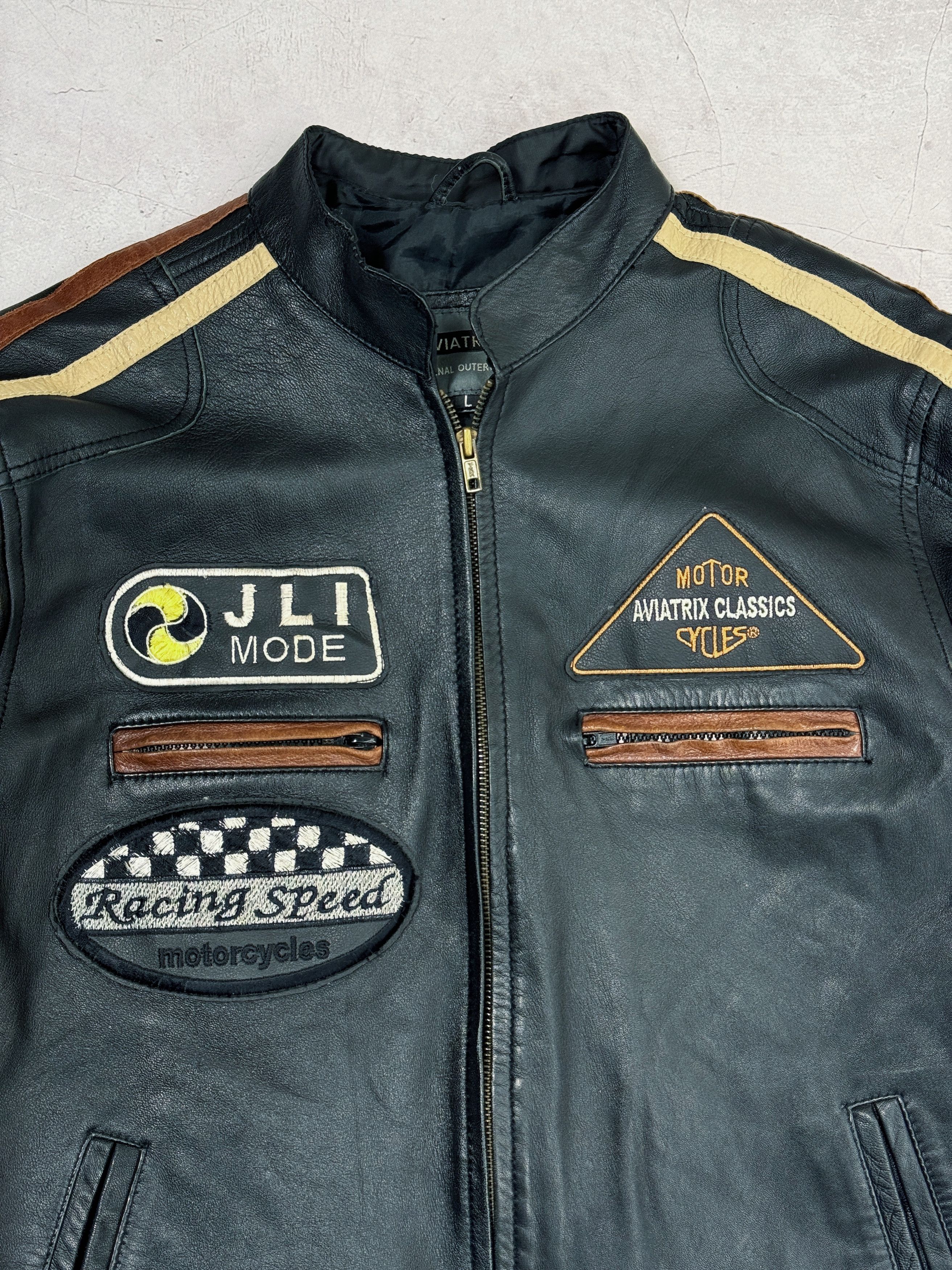 Other Vintage Racing Speed Leather Motorcycle Jacket Brogniez Size US M / EU 48-50 / 2 - 6 Thumbnail