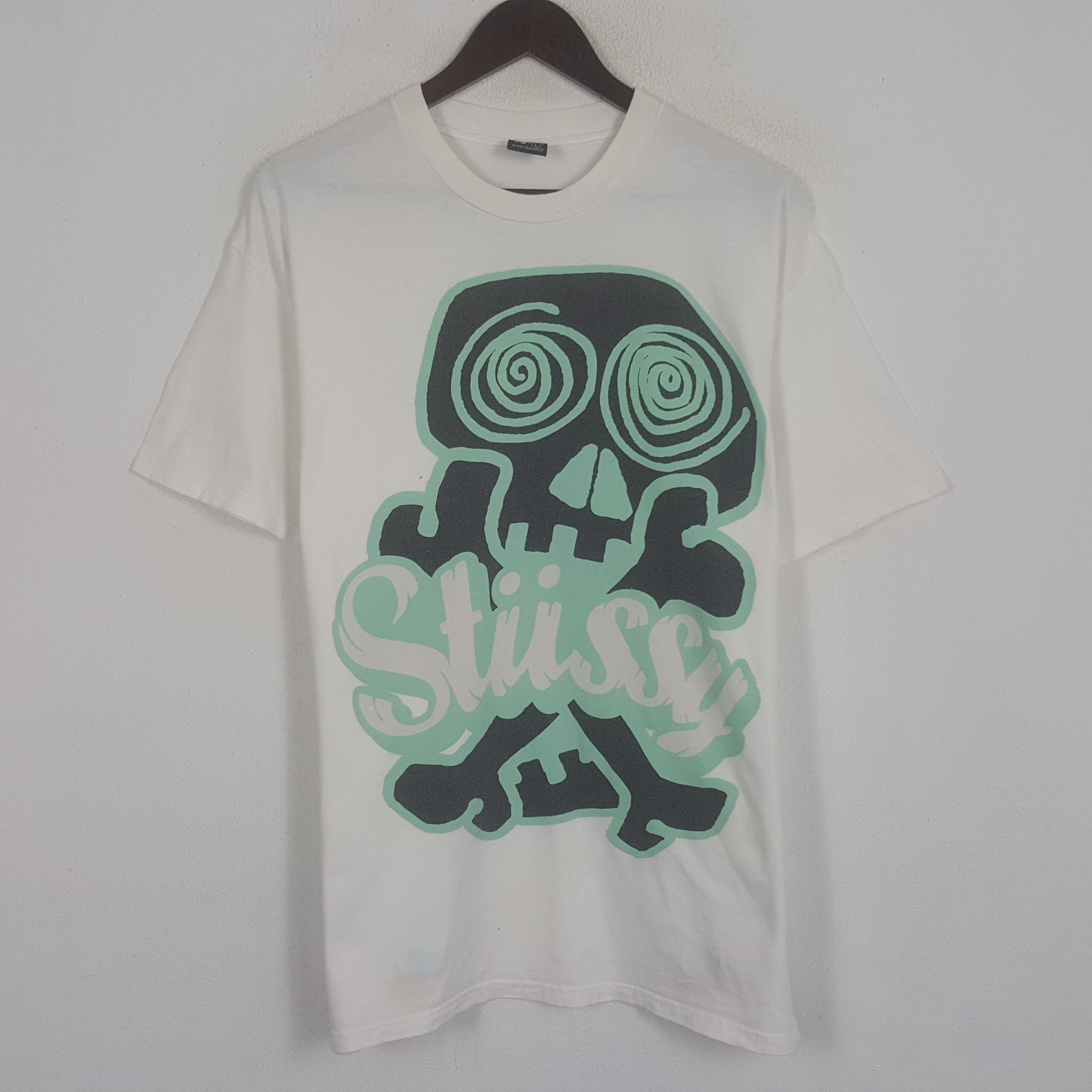 Stussy × Vintage Vintage 90s Stussy Big Logo Distressed Tee