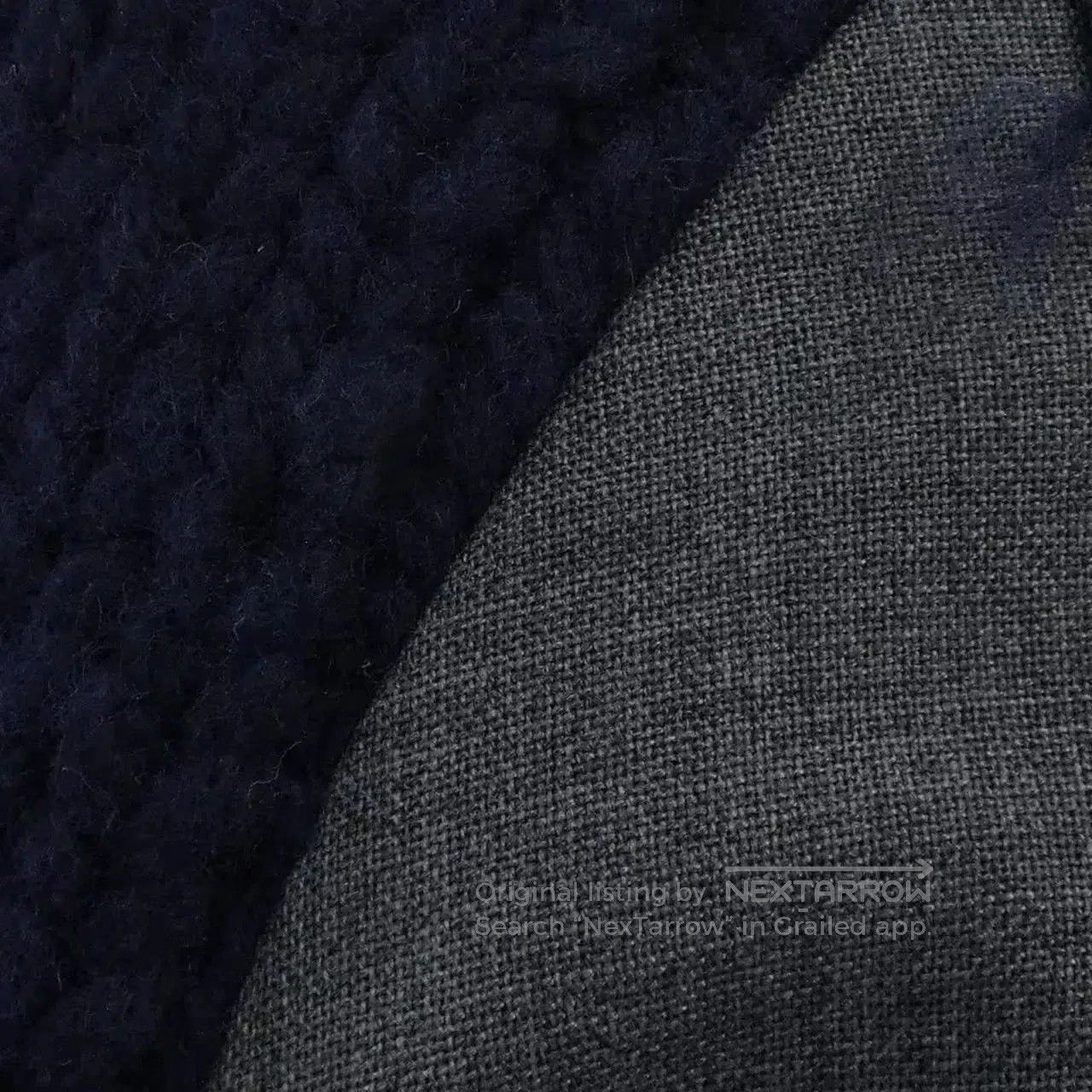 Sacai SACAI Wool Knit Jacket in Navy Gray. Size S / US 4 / IT 40 - 6 Thumbnail