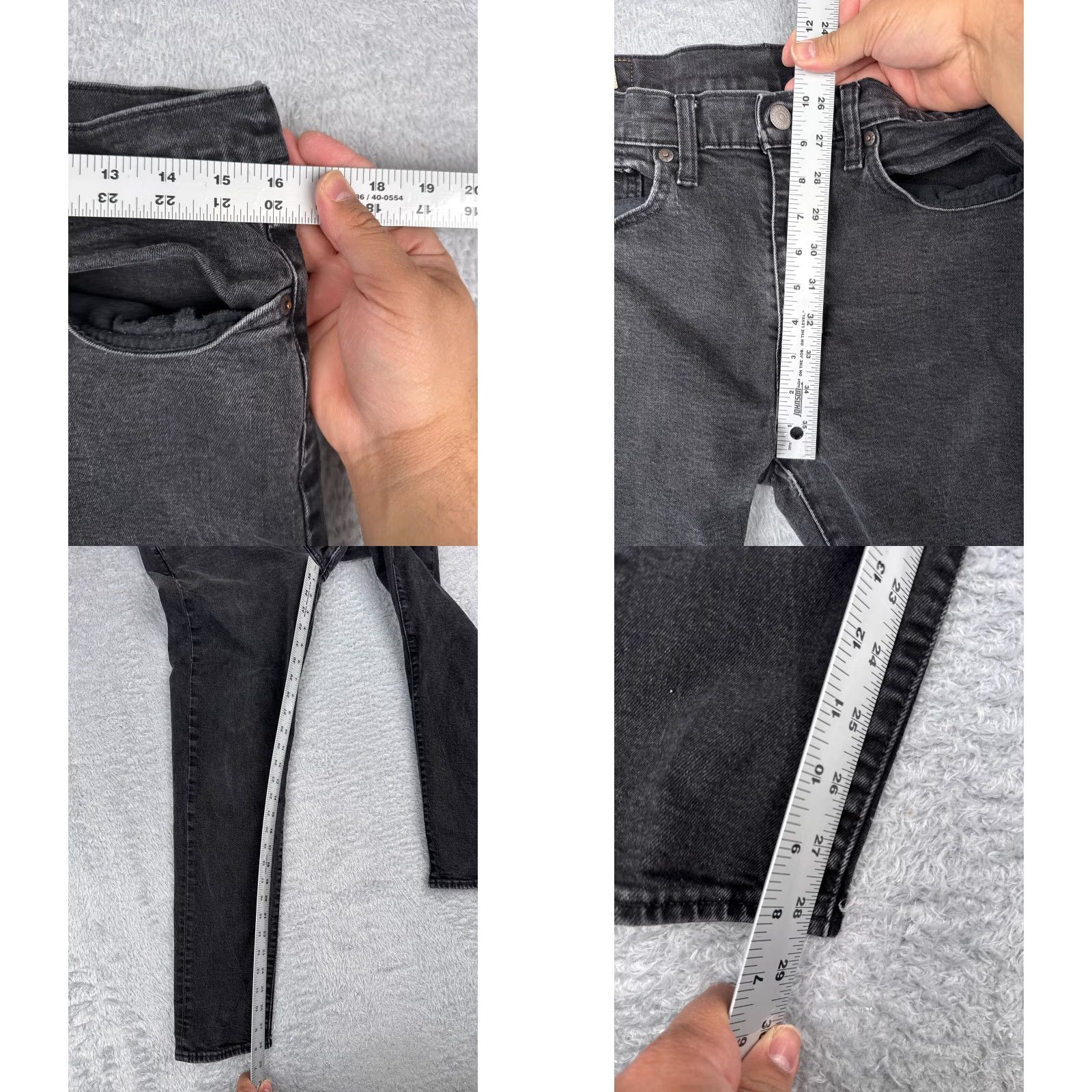 Levi's Levis 512 Jeans Black Denim Distressed Cotton 34x29 5-Pocket Regular Fit Adult Men Jeans Vintage No Size US 34 / EU 50 - 8 Thumbnail